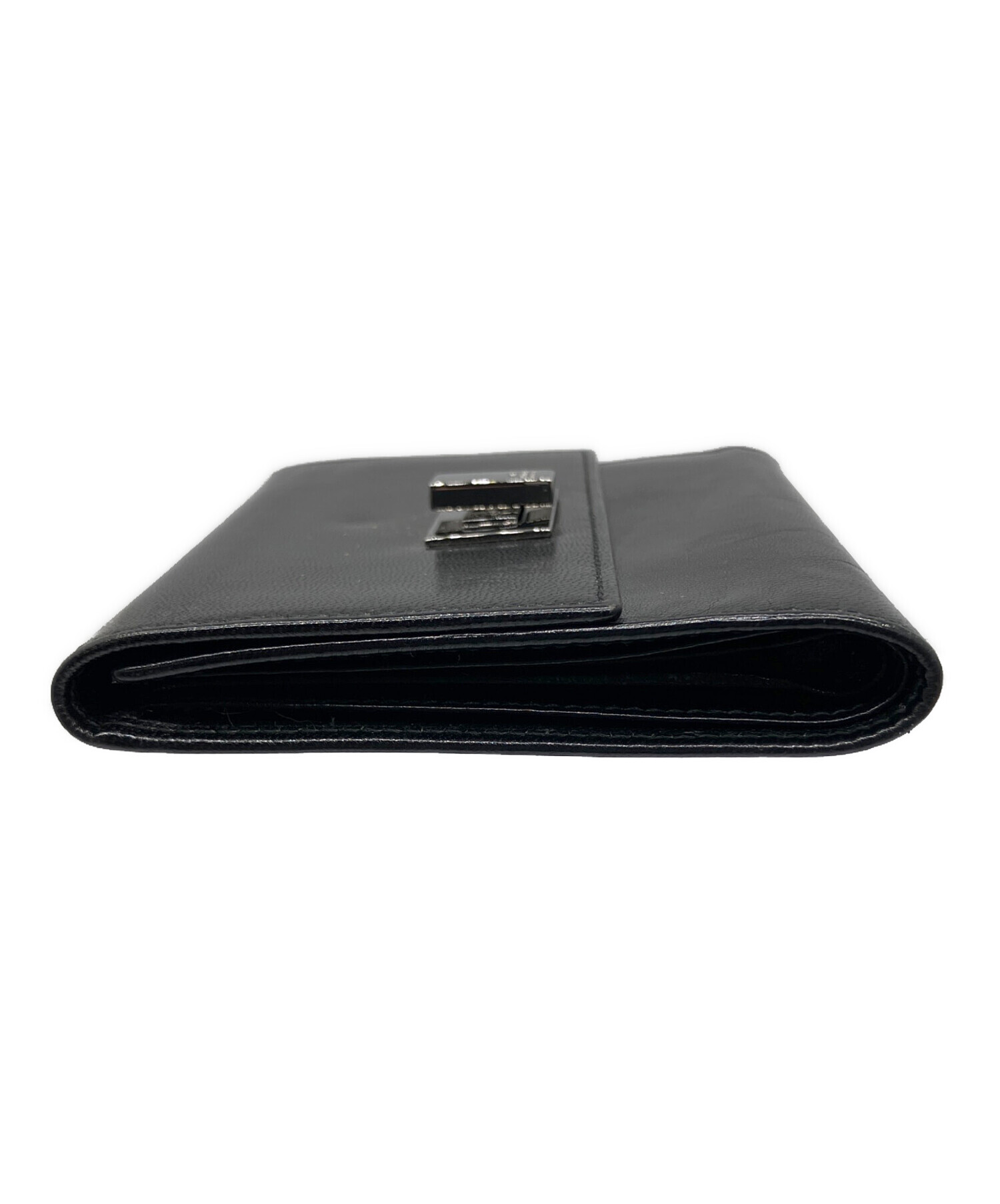 S*り様 GUCCI ブラックレザー 三つ折り財布 ☆年末セール☆ 中古・古着通販】GUCCI (グッチ) レザー3つ折り財布 ブラック ブラック
