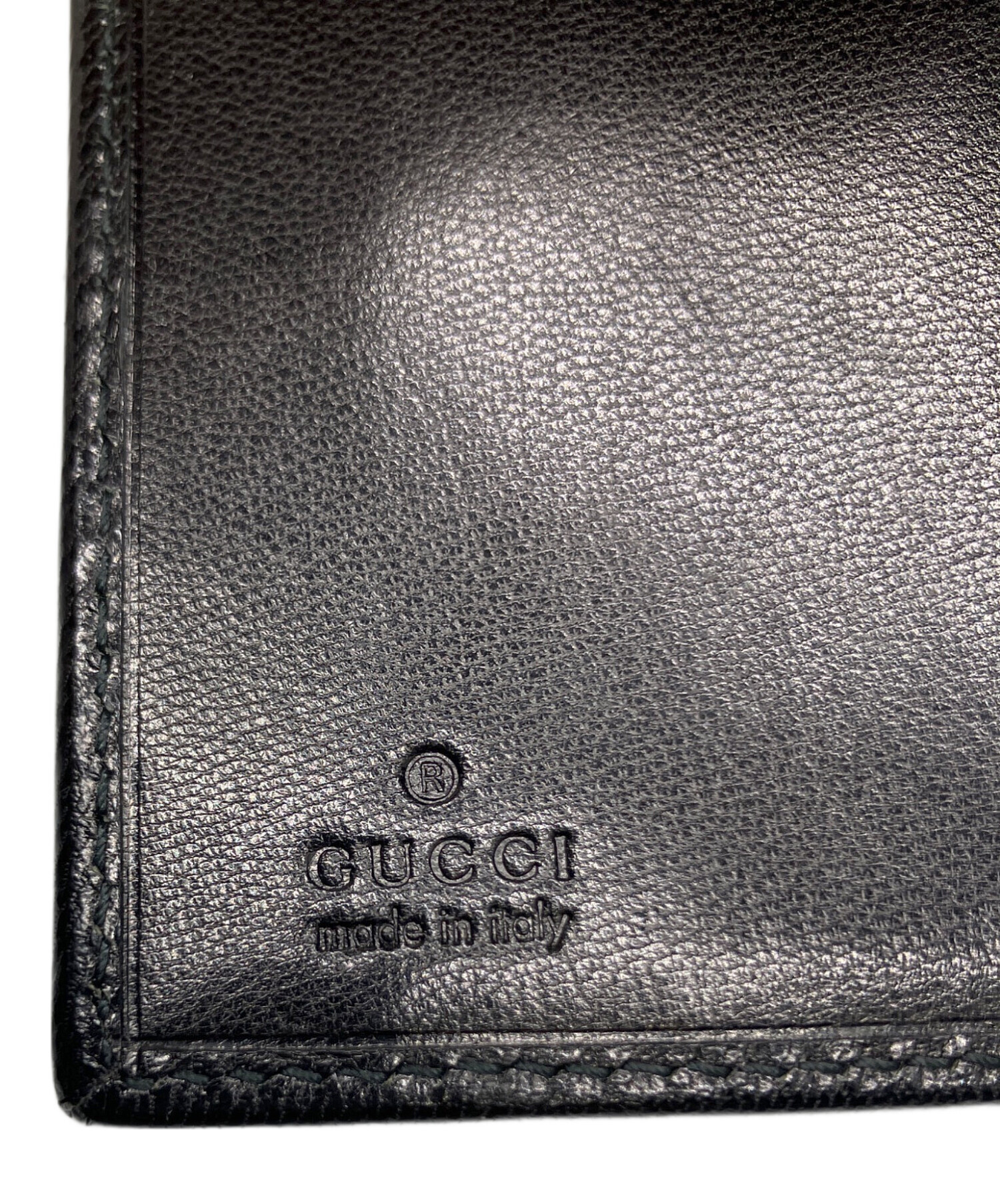 S*り様 GUCCI ブラックレザー 三つ折り財布 ☆年末セール☆ 中古・古着通販】GUCCI (グッチ) レザー3つ折り財布 ブラック ブラック