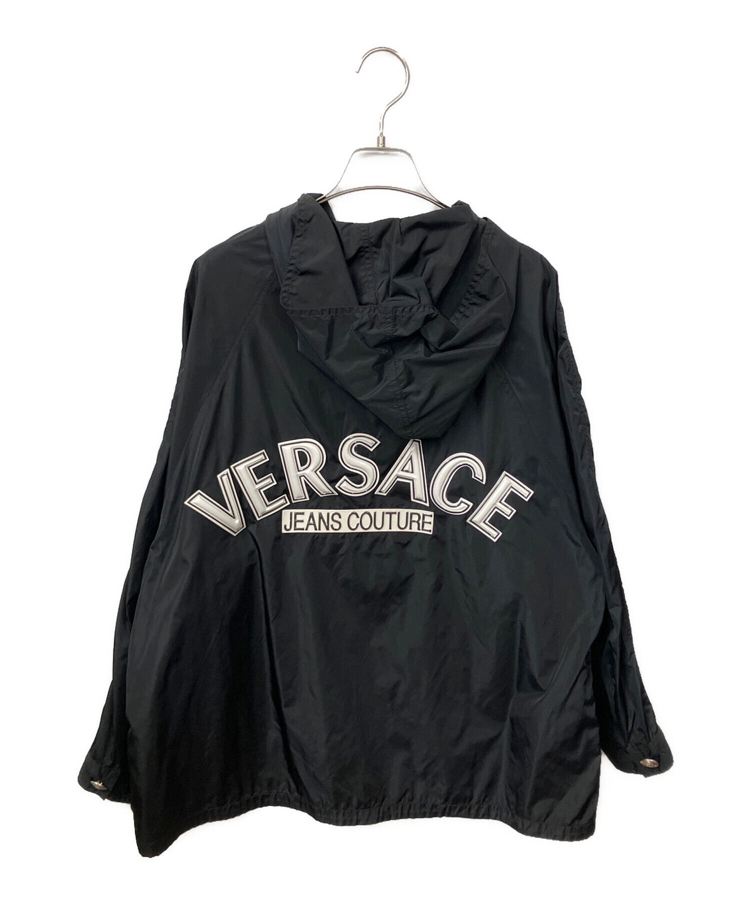 美品 VERSACE JEANS COUTURE ヴェルサーチジーンズクチュール ロゴ プルオーバーパーカー Sサイズ ピンク メンズ レディース 古着 中古 USED VERSACE JEANS COUTURE (ヴェルサーチェ ジーンズ クチュール) 異素材
