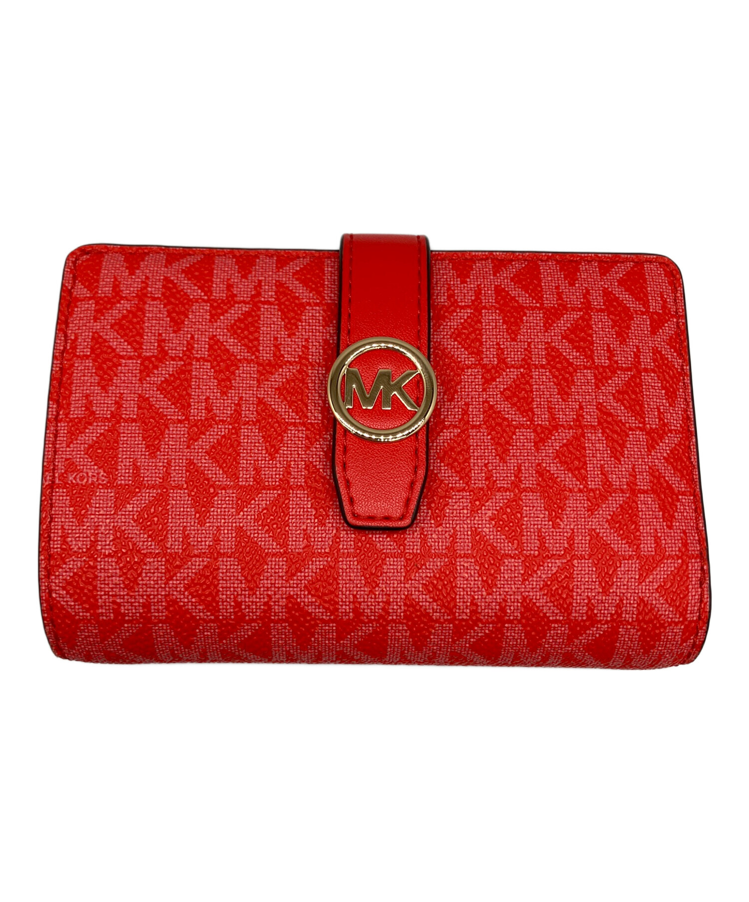 中古・古着通販】MICHAEL KORS (マイケル・コース) 2つ折り財布 レッド