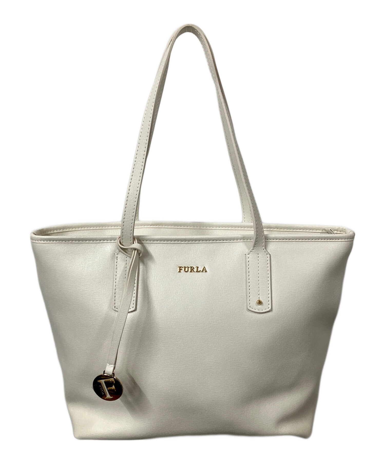 新品・未使用 フルラ FURLA ホワイト レザートートバッグ 中古・古着通販】FURLA (フルラ) レザートートバッグ ホワイト サイズ