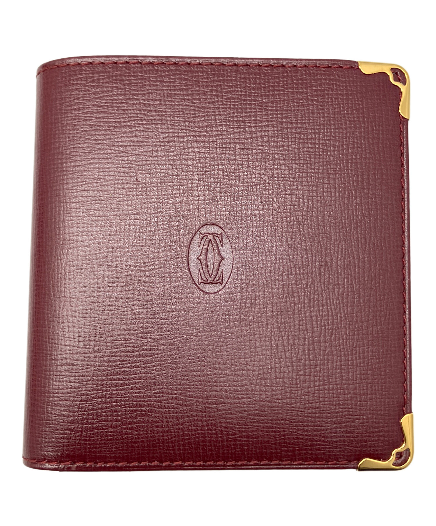 中古・古着通販】Cartier (カルティエ) 2つ折り財布 ワインレッド