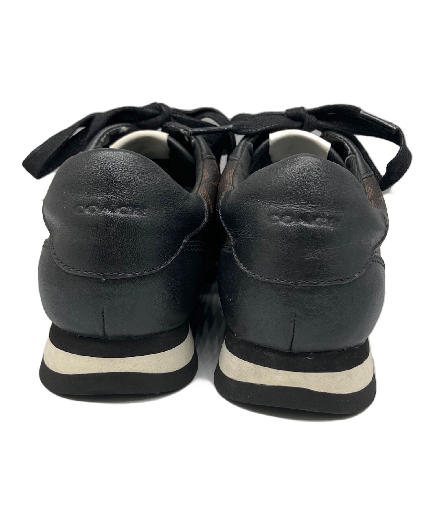 レキシーブラウン 中古・古着通販】COACH (コーチ) レザースニーカー ブラウン×ブラック