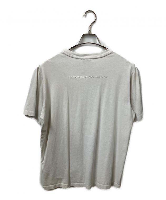 未使用　DIESEL シルバープリント半袖Tシャツ 中古・古着通販】DIESEL (ディーゼル) プリントTシャツ ホワイト