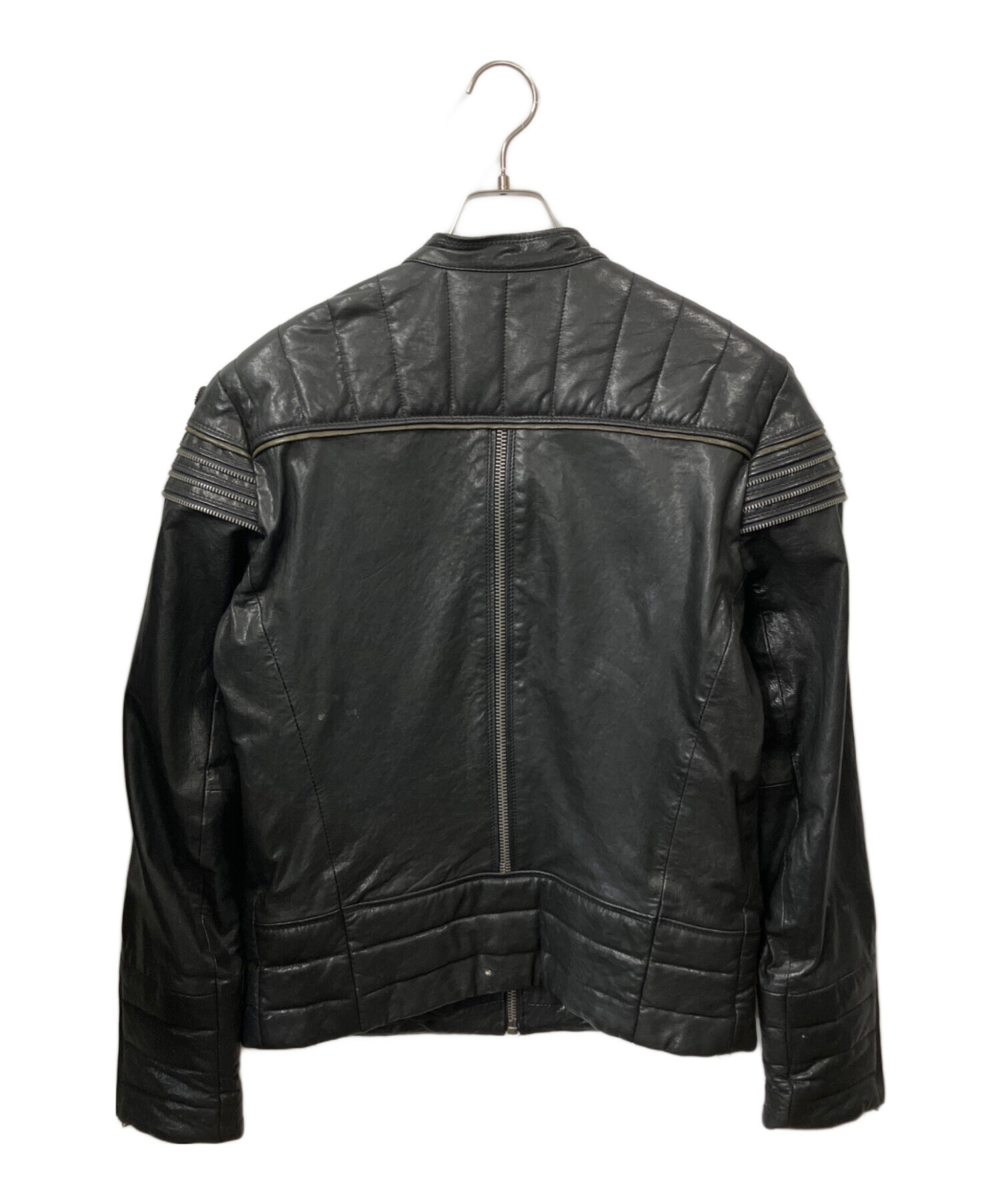 中古・古着通販】DIESEL (ディーゼル) レザージャケット ブラック 