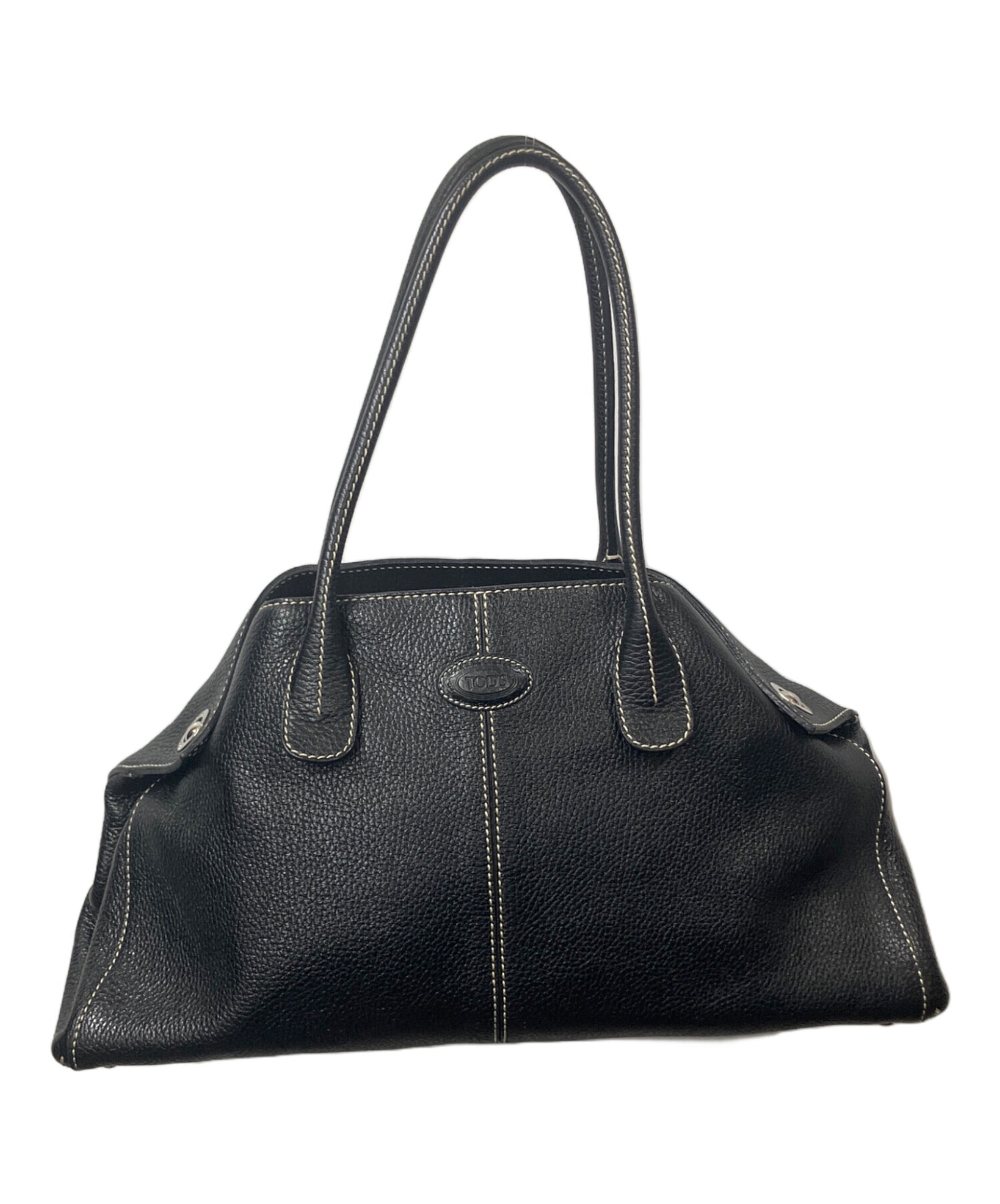 【中古】TOD'S　ジレリ 黒 レザートートバッグ 中古・古着通販】TOD'S (トッズ) レザートートバッグ ブラック
