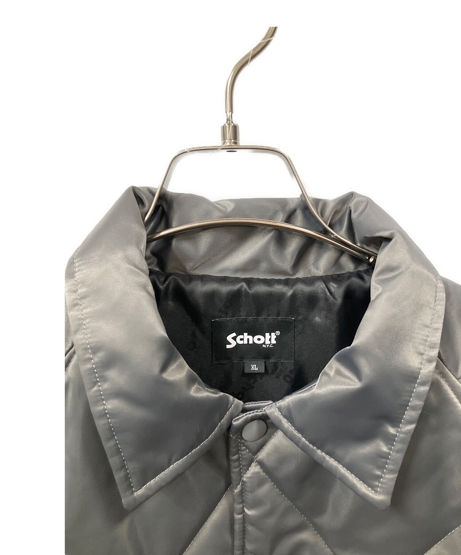 中古・古着通販】Schott (ショット) QUILT COACH JACKET グレー サイズ 