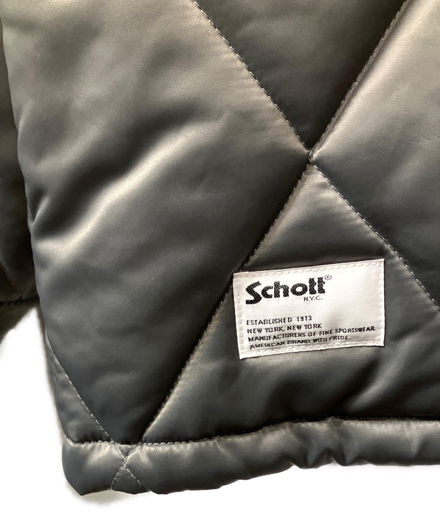 中古・古着通販】Schott (ショット) QUILT COACH JACKET グレー サイズ 