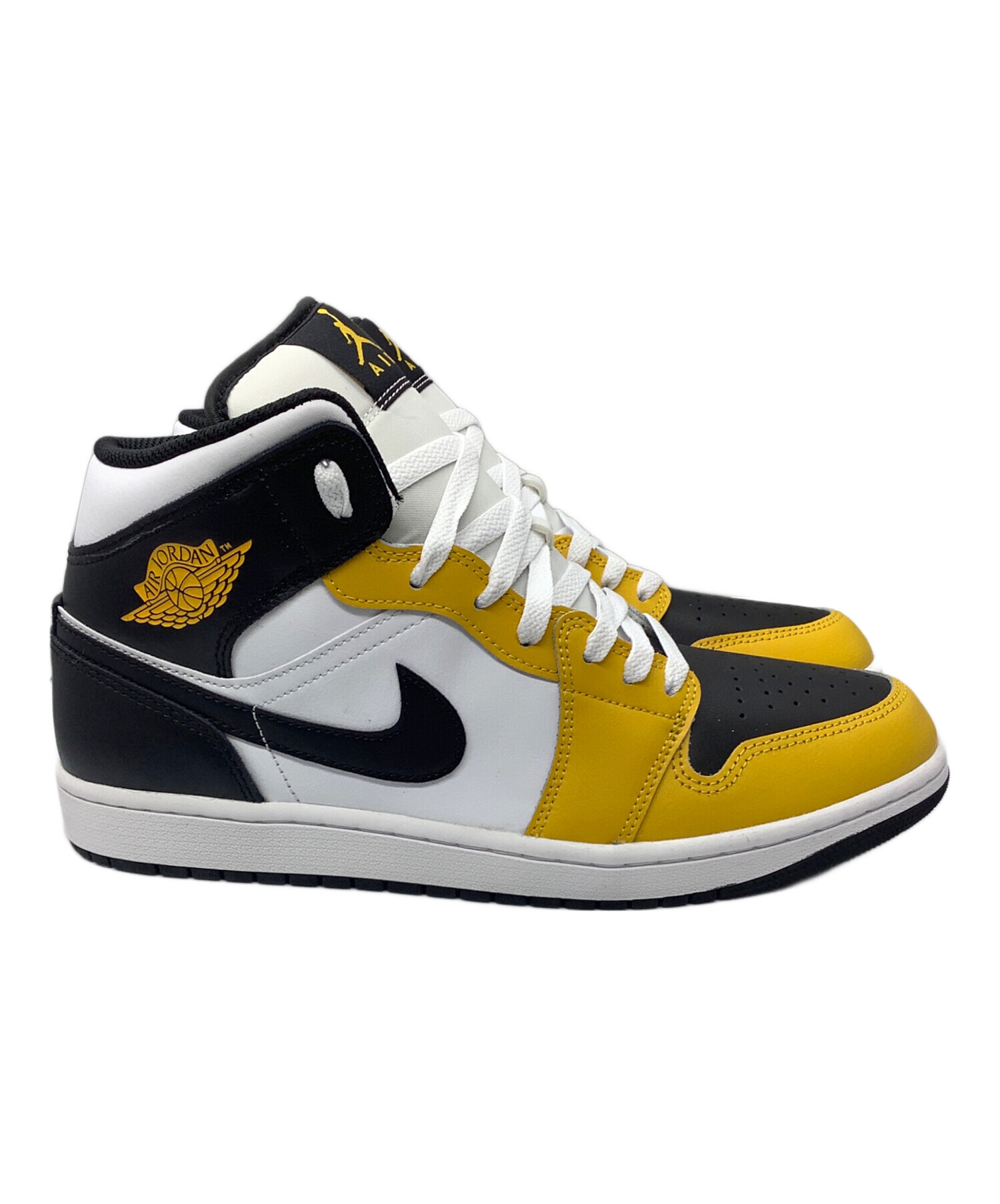 NIKE ナイキ スニーカー 27cm ベージュ系x黒x黄系 【古着】【中古】 中古・古着通販】NIKE (ナイキ) Air Jordan 1 Mid 