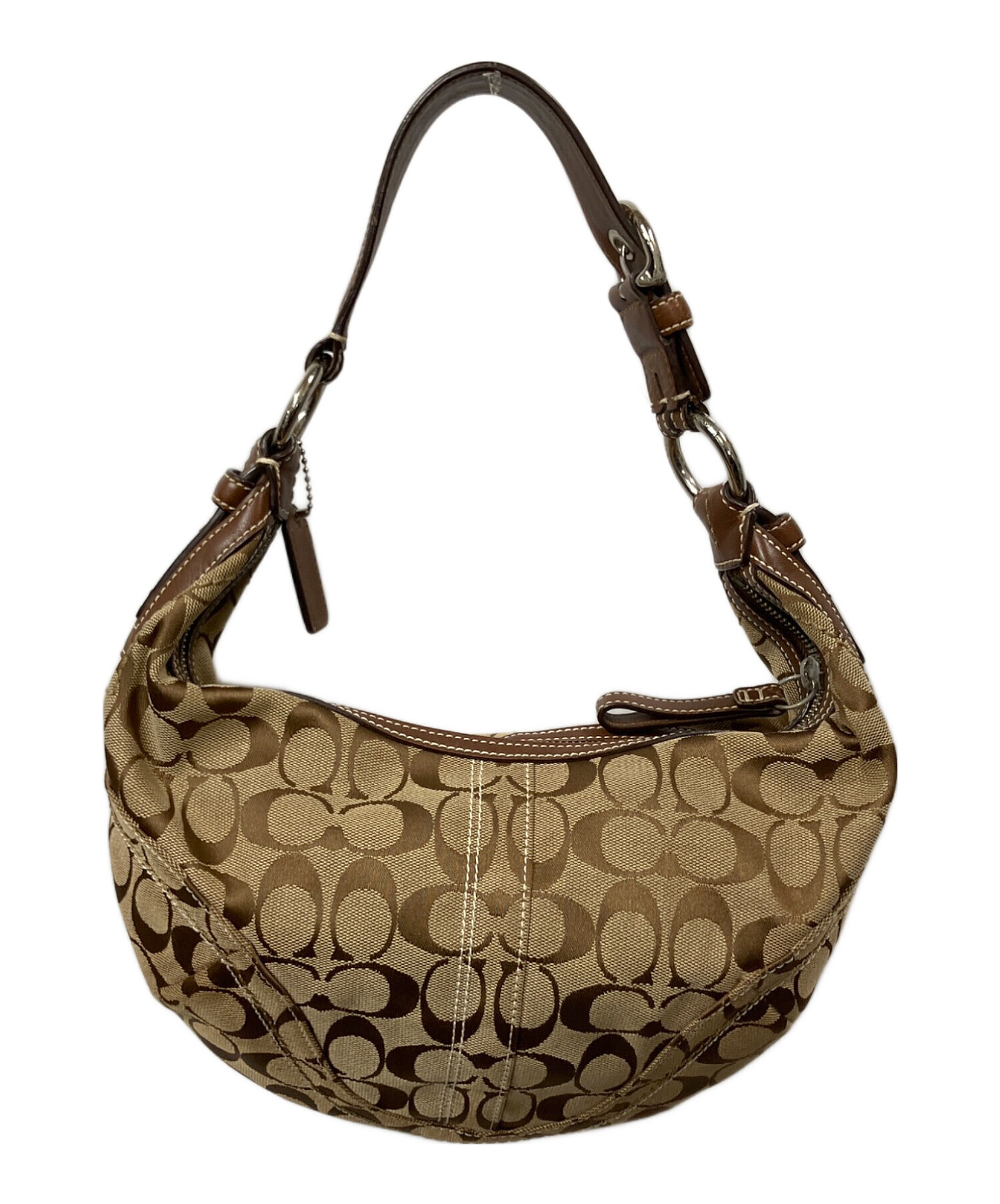 【美品】COACH コーチ y2k ワンショルダーバッグ シグネチャー ブラウン 中古・古着通販】COACH (コーチ) ワンショルダーバッグ シグネチャー