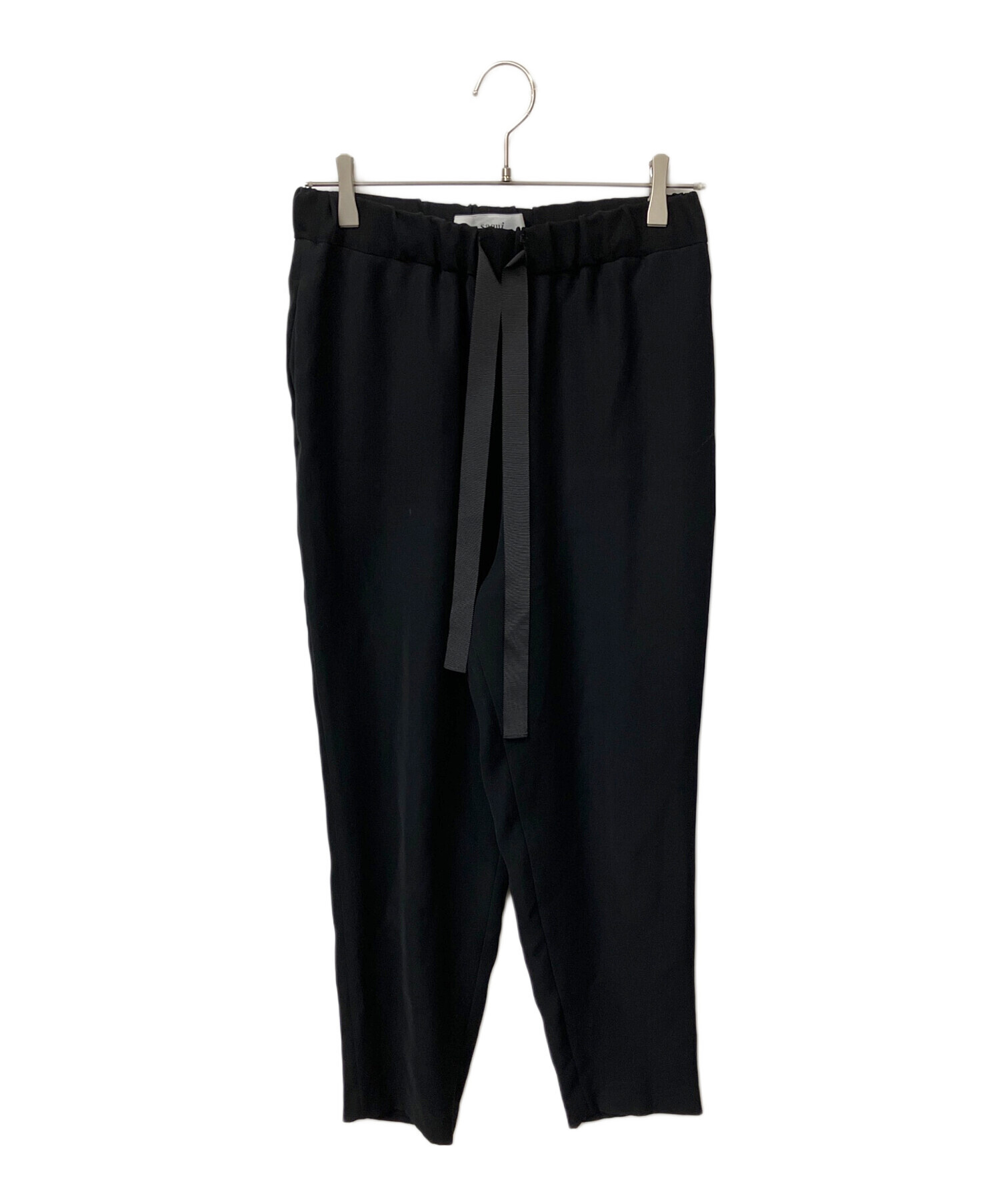 Saki　38サイズ 中古・古着通販】saqui (サキ) TAPERED RIBBON PANTS ブラック サイズ