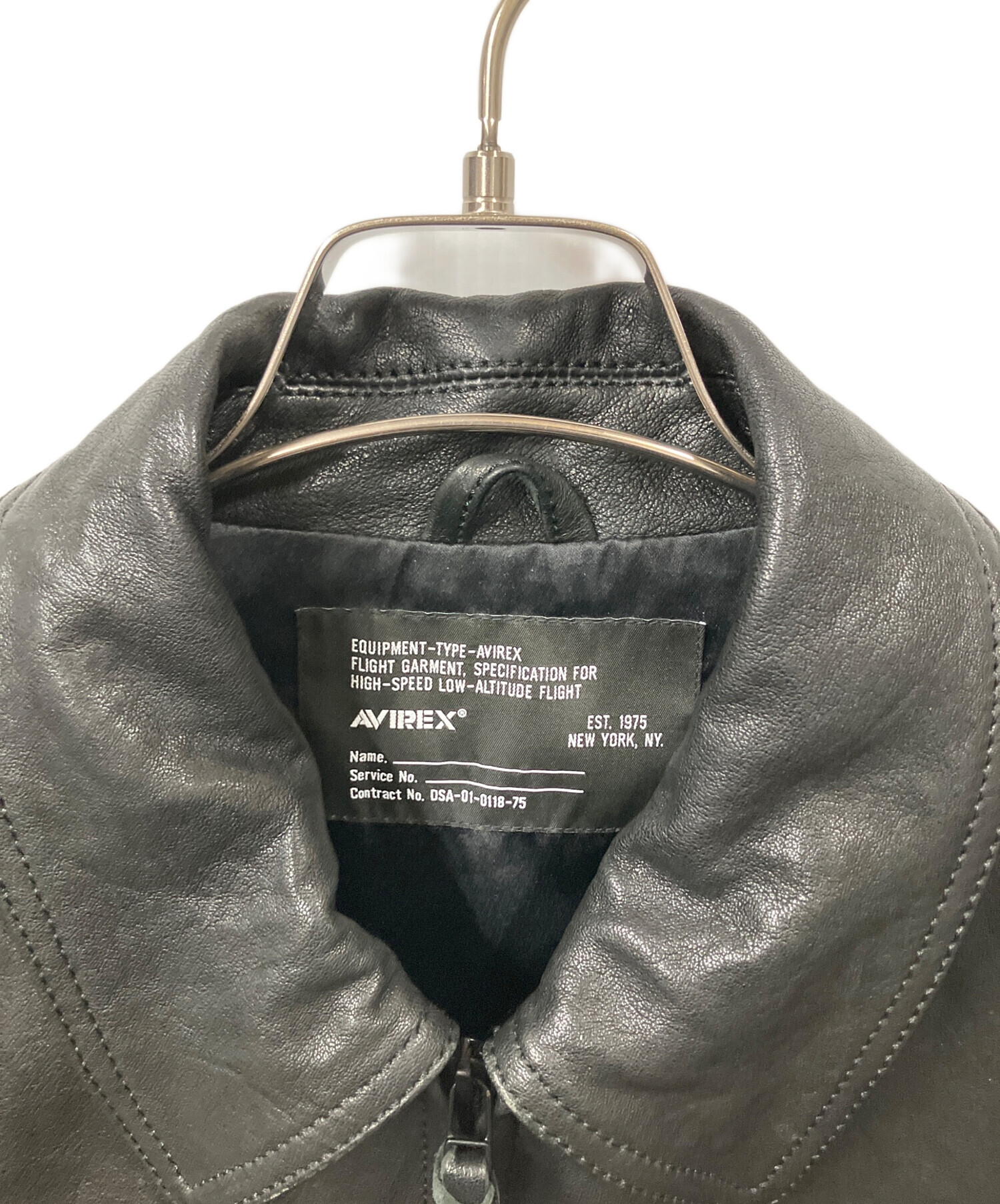 中古・古着通販】AVIREX (アヴィレックス) レザージャケット ブラック
