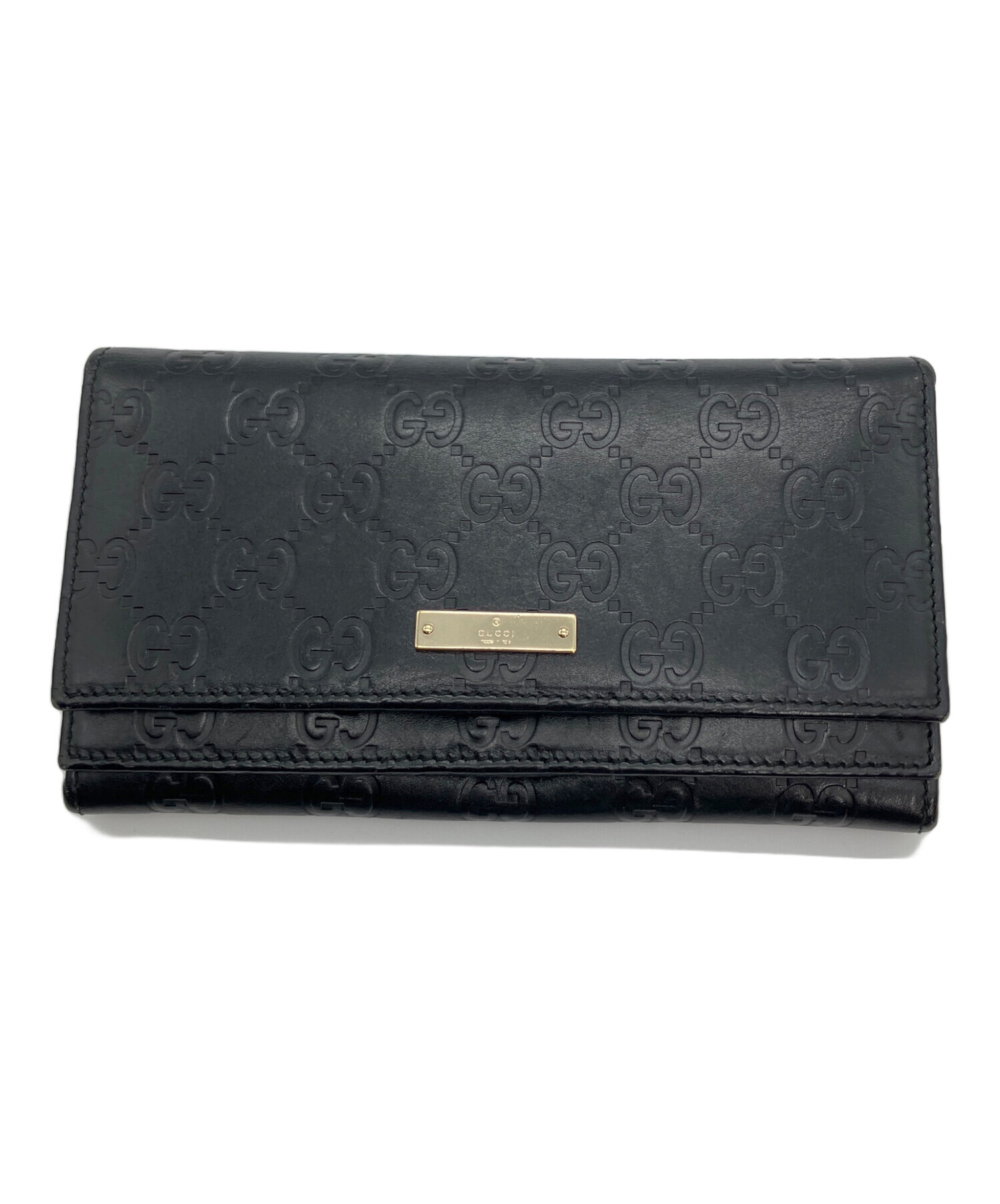 中古・古着通販】GUCCI (グッチ) 長財布 ブラック ブラック｜ブランド 