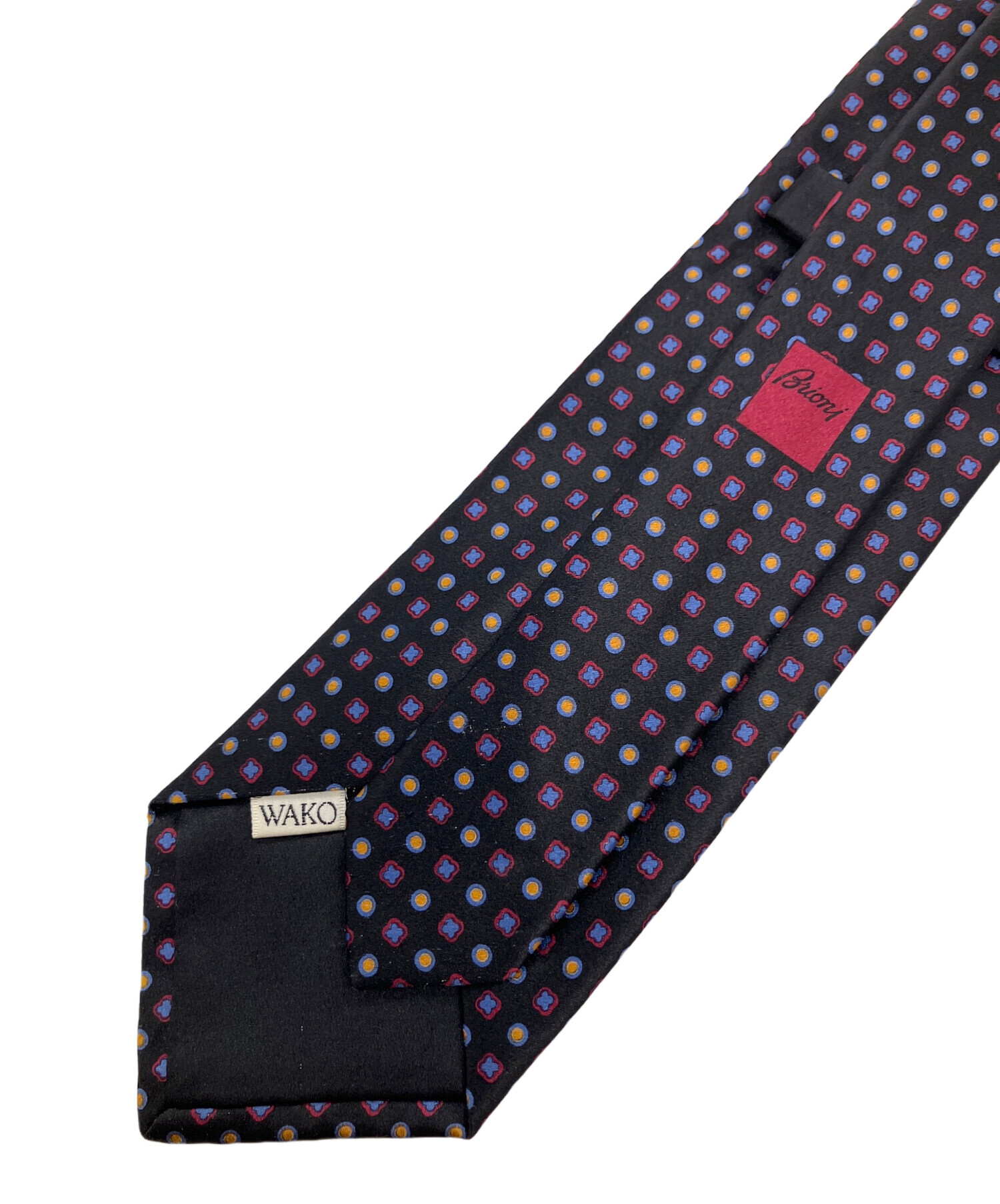 未使用タグ付 ブリオーニ ネクタイ ドット ヘリンボーン ネイビー 現行タグ 中古・古着通販】BRIONI (ブリオーニ) シルクネクタイ ブラック