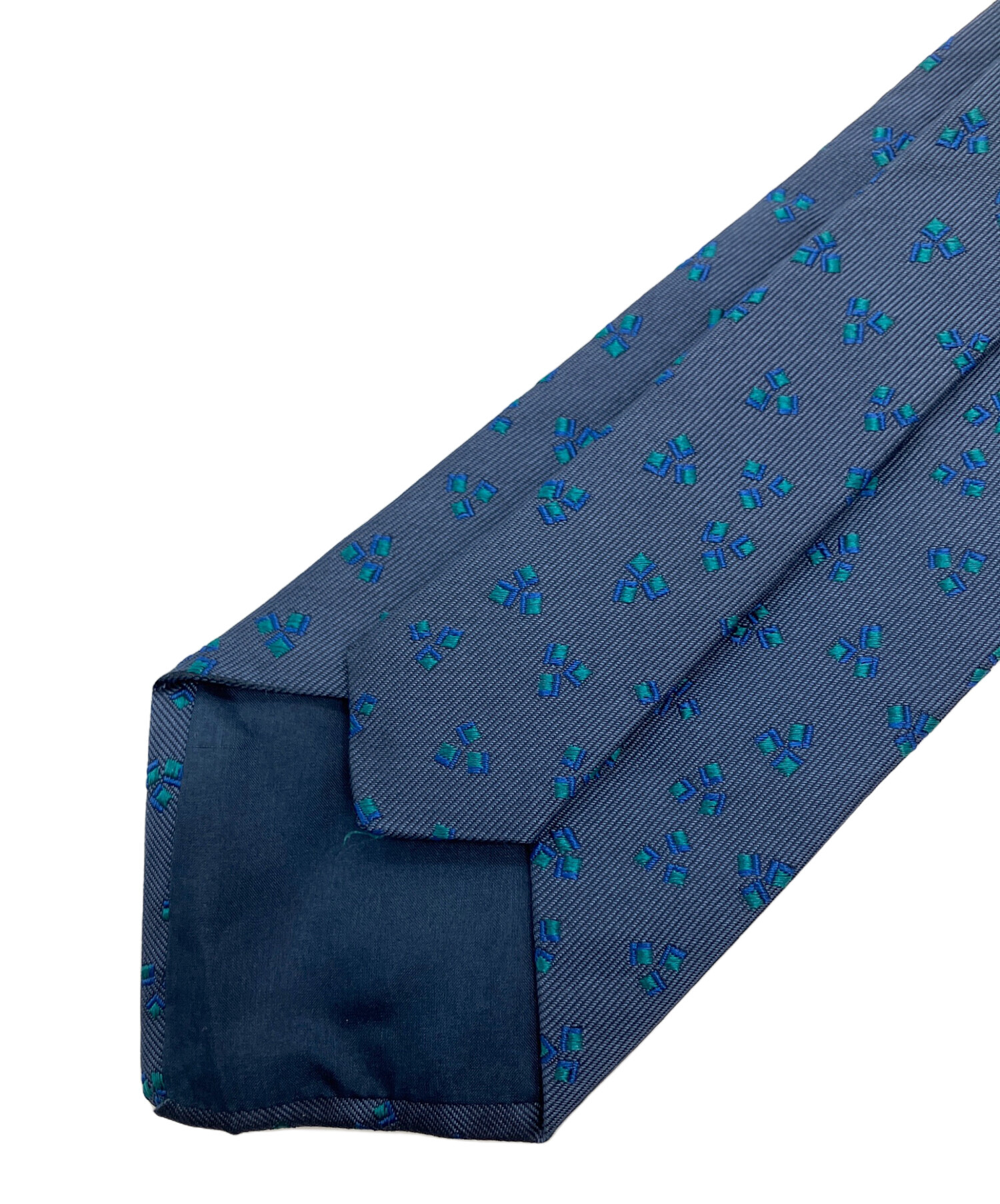 【未使用】Charvet ブラック　ジャカード小紋柄シルクネクタイ 中古・古着通販】Charvet (シャルベ) シルクネクタイ ネイビー