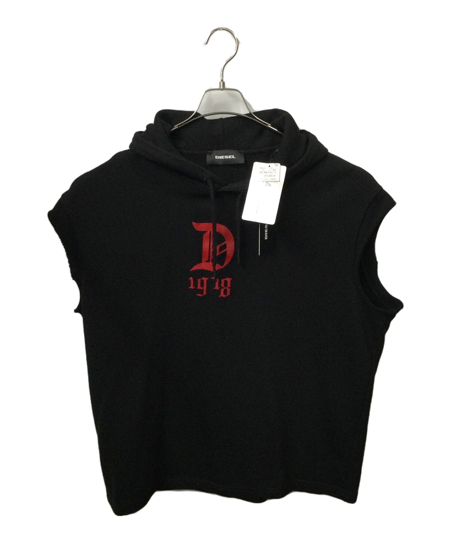 中古・古着通販】DIESEL (ディーゼル) ノースリーブパーカー ブラック