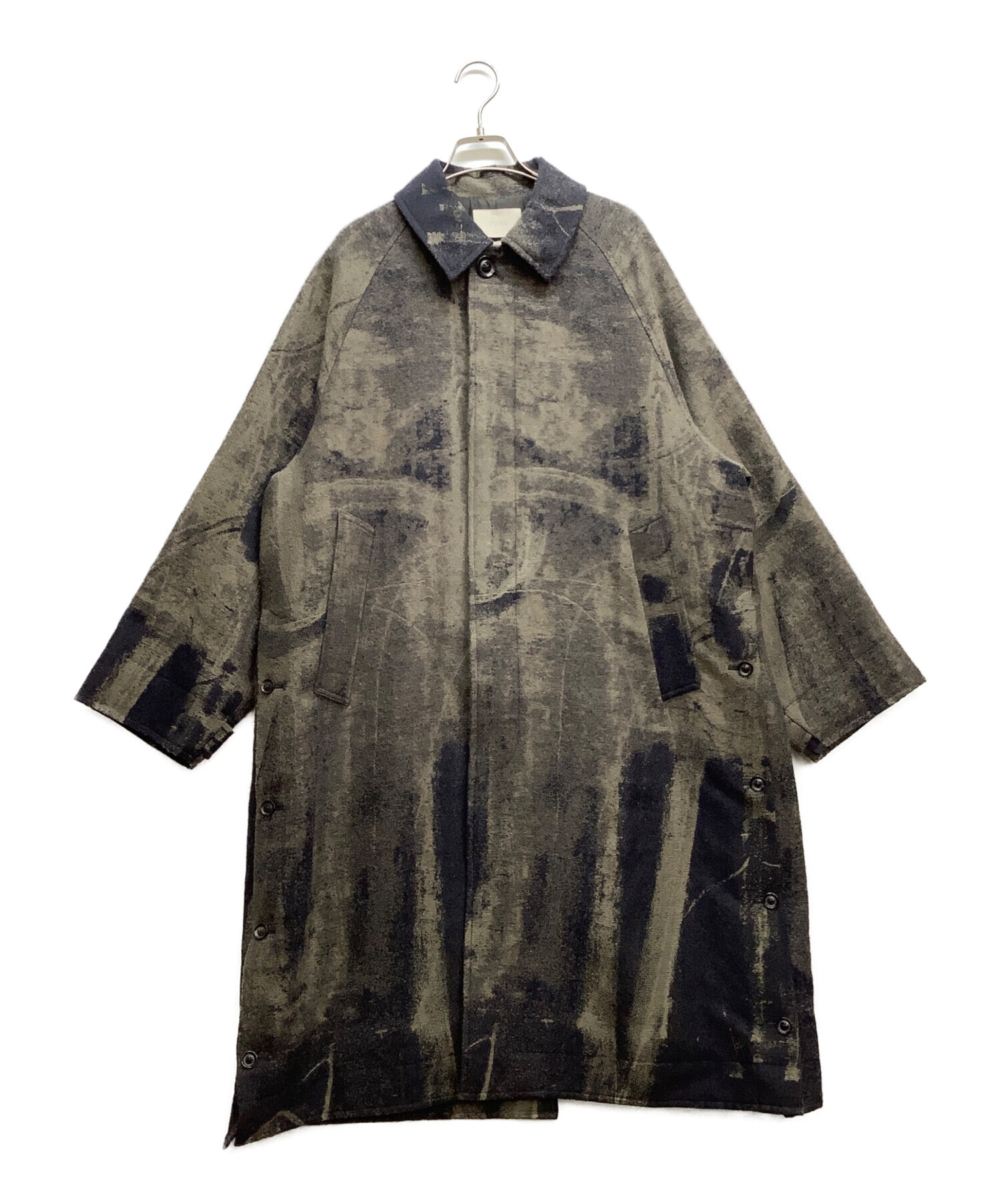 中古・古着通販】YOKE (ヨーク) バルカラーコート ベージュ×ネイビー  