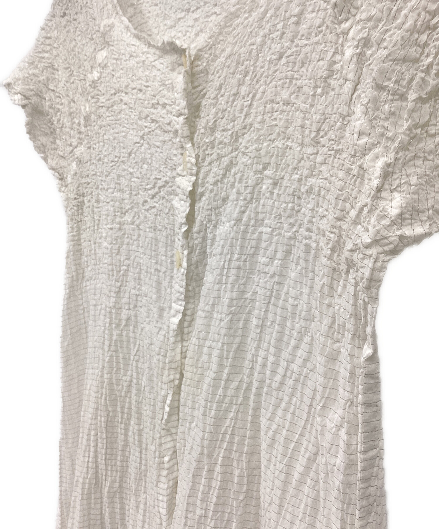 me ISSEY MIYAKEミー イッセイミヤケカリフラワーチュニックブラウス 中古・古着通販】ISSEY MIYAKE me (イッセイ ミヤケ ミー