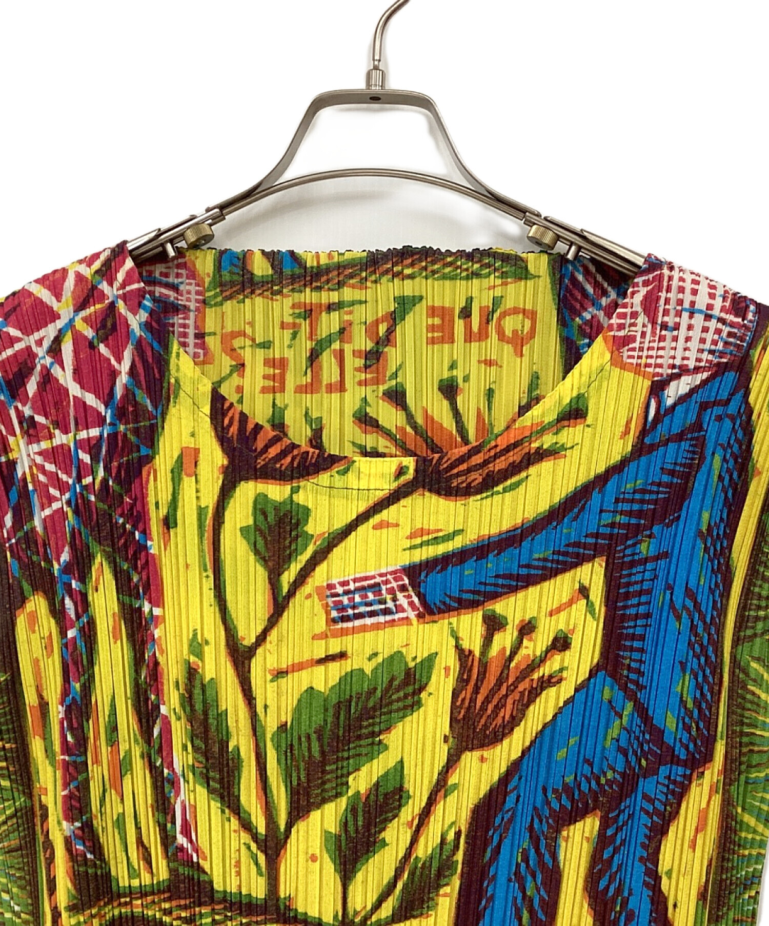 PLEATS PLEASE イエロー ノースリーブ チュニック 中古・古着通販】PLEATS PLEASE (プリーツプリーズ) ノースリーブ