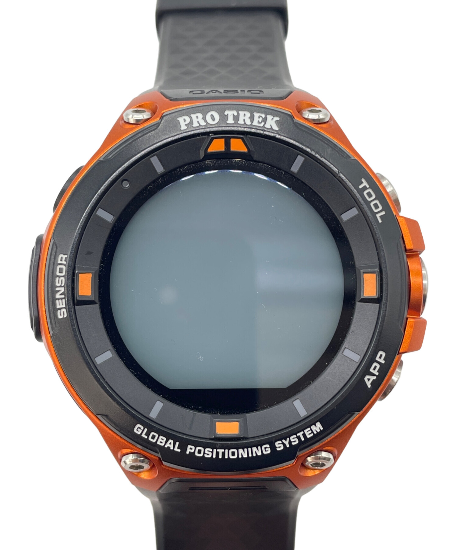 中古・古着通販】CASIO (カシオ) デジタルウォッチ ブラック×オレンジ 