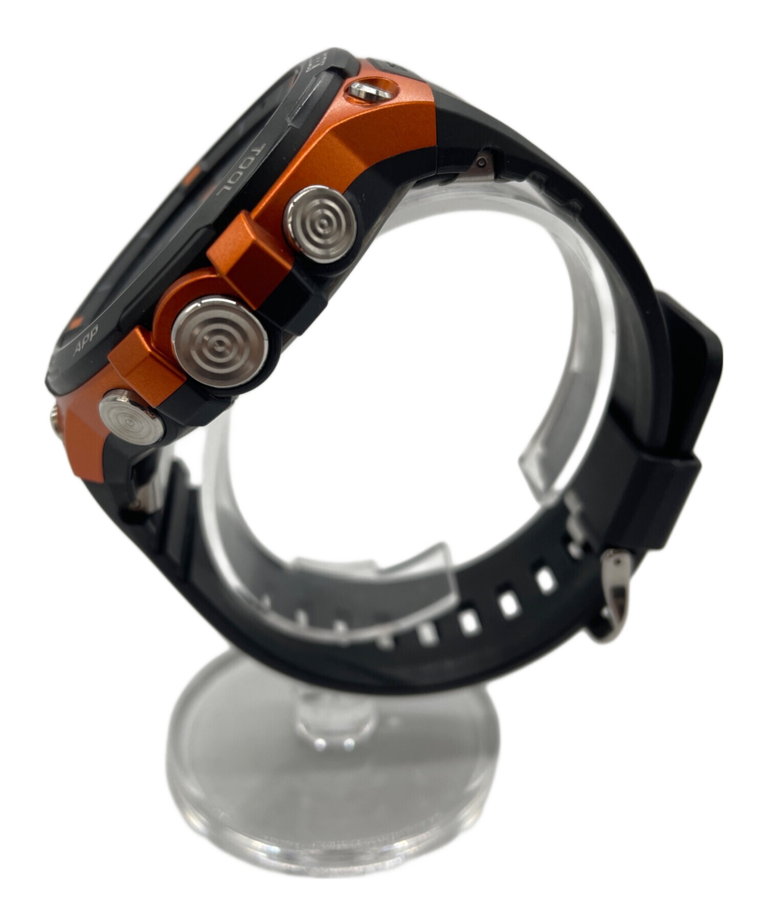中古・古着通販】CASIO (カシオ) デジタルウォッチ ブラック×オレンジ 