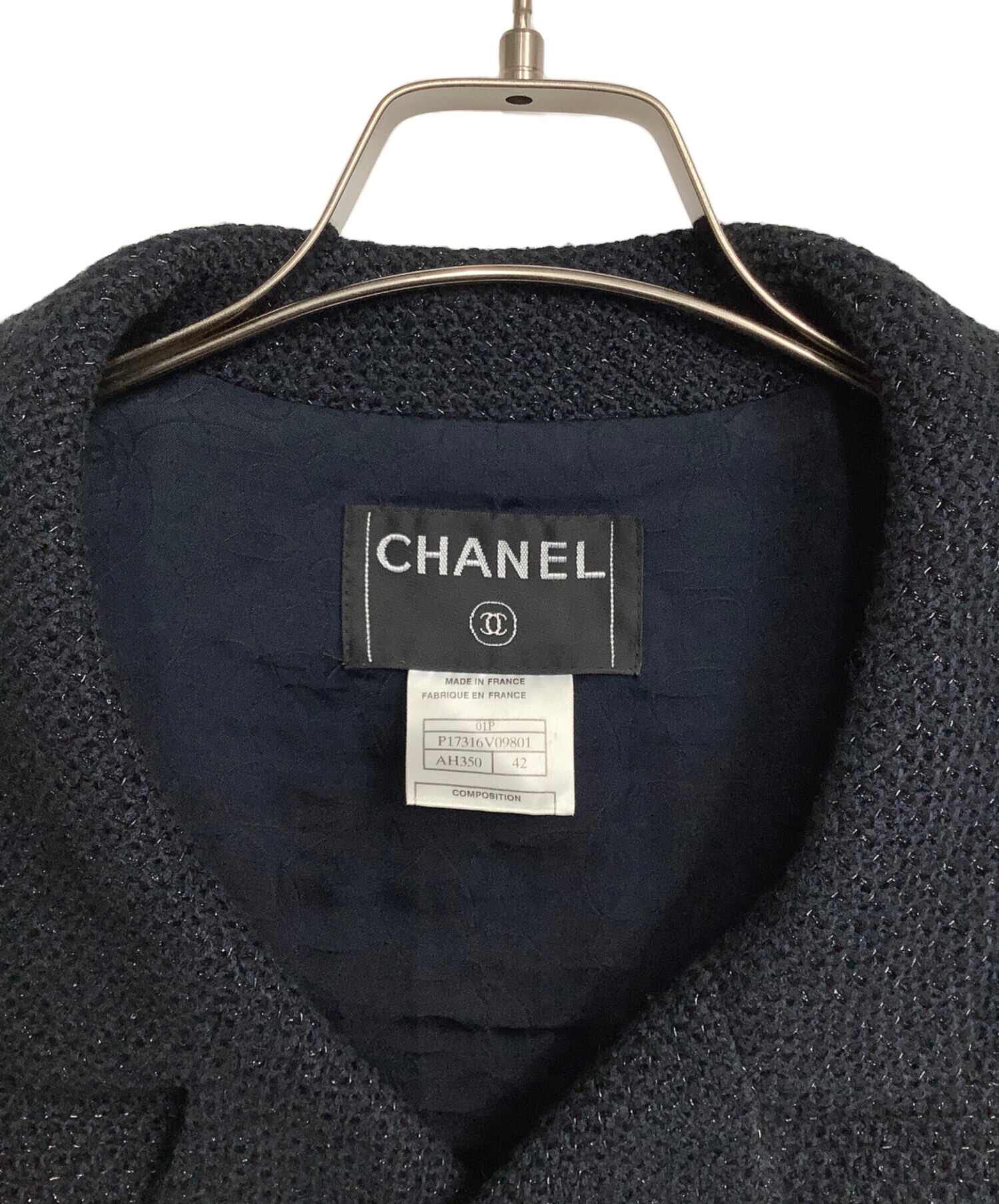 【Rare＆Vintage ARCHIVE】CHANEL シャネル/ツイードセットアップ/ネイビー/02C/P18870V10886/M1580/Aランク/57【中古】 CHANEL - 【Rare＆Vintage ARCHIVE】CHANEL シャネル/ツイード