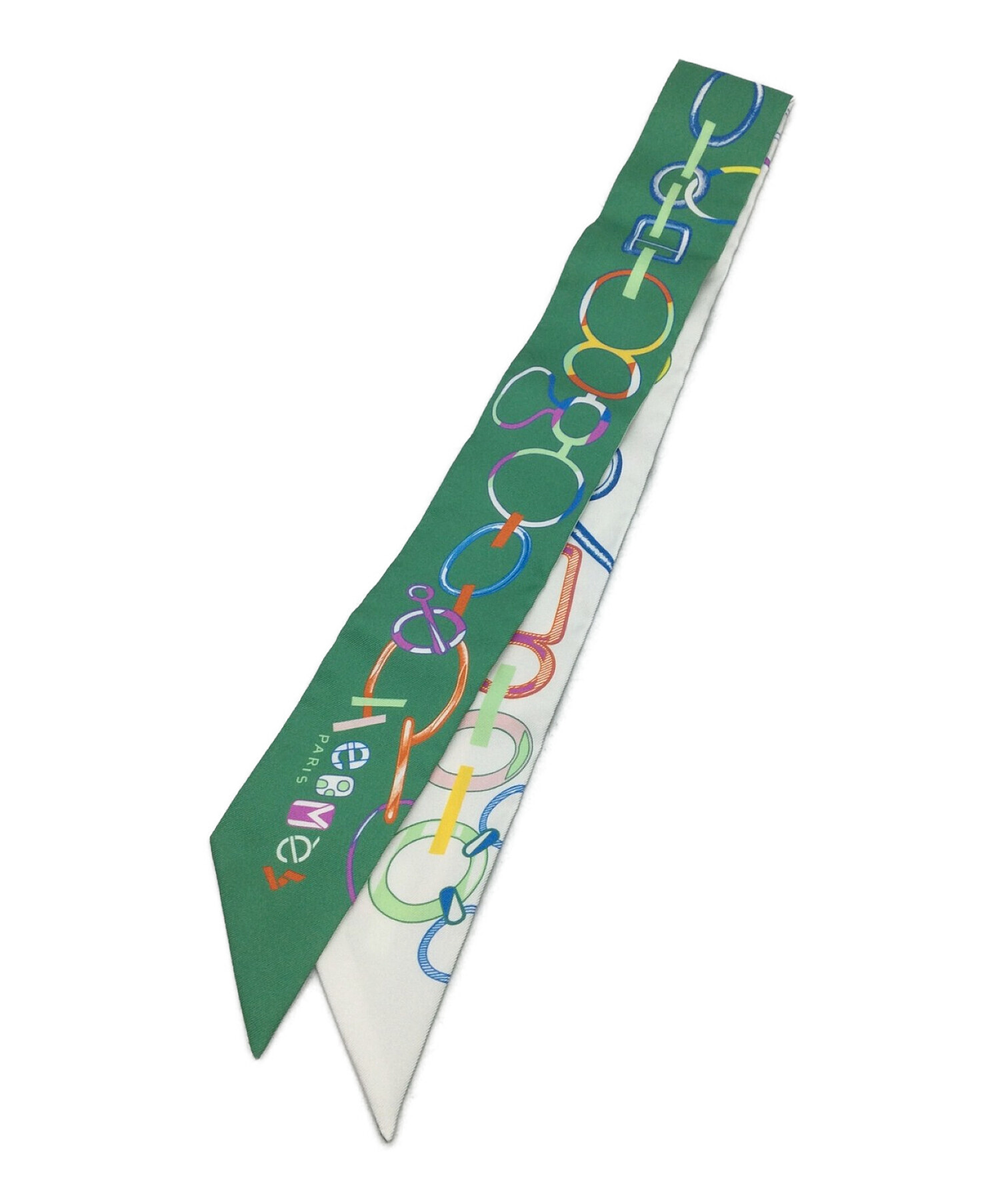 中古・古着通販】HERMES (エルメス) ツイリー グリーン×ホワイト