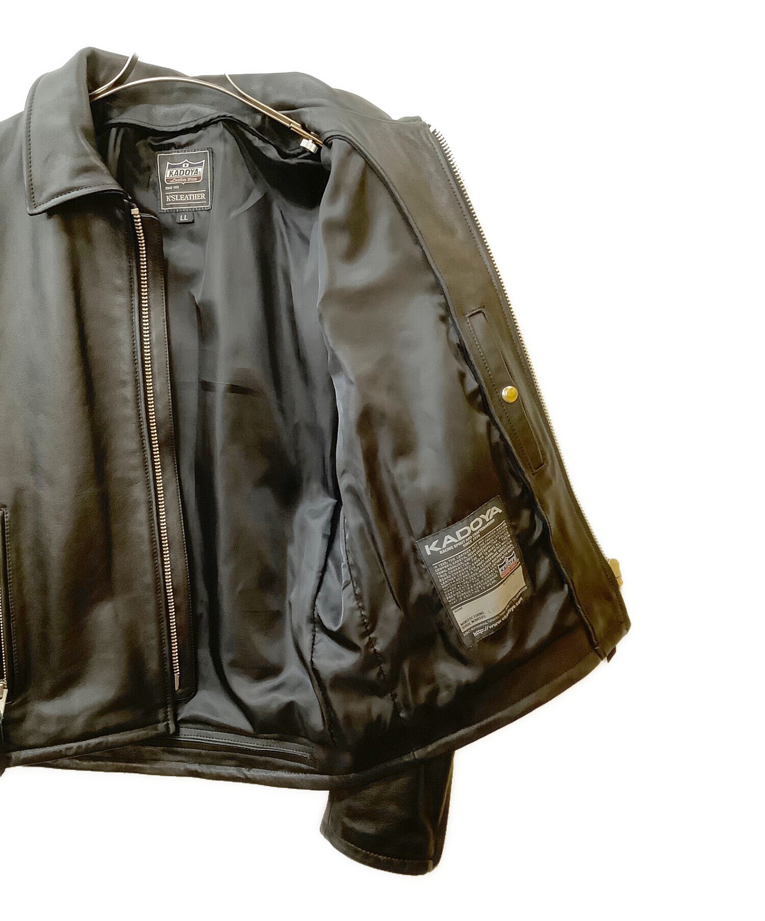 中古・古着通販】KADOYA (カドヤ) レザージャケット ブラック サイズ 