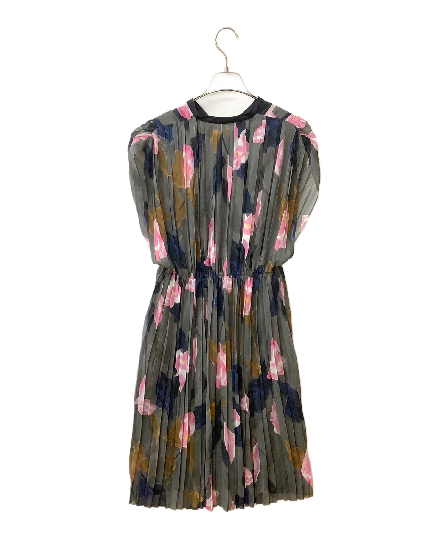 中古・古着通販】BALLSEY (ボールジィ) 花柄シアーワンピース グレー