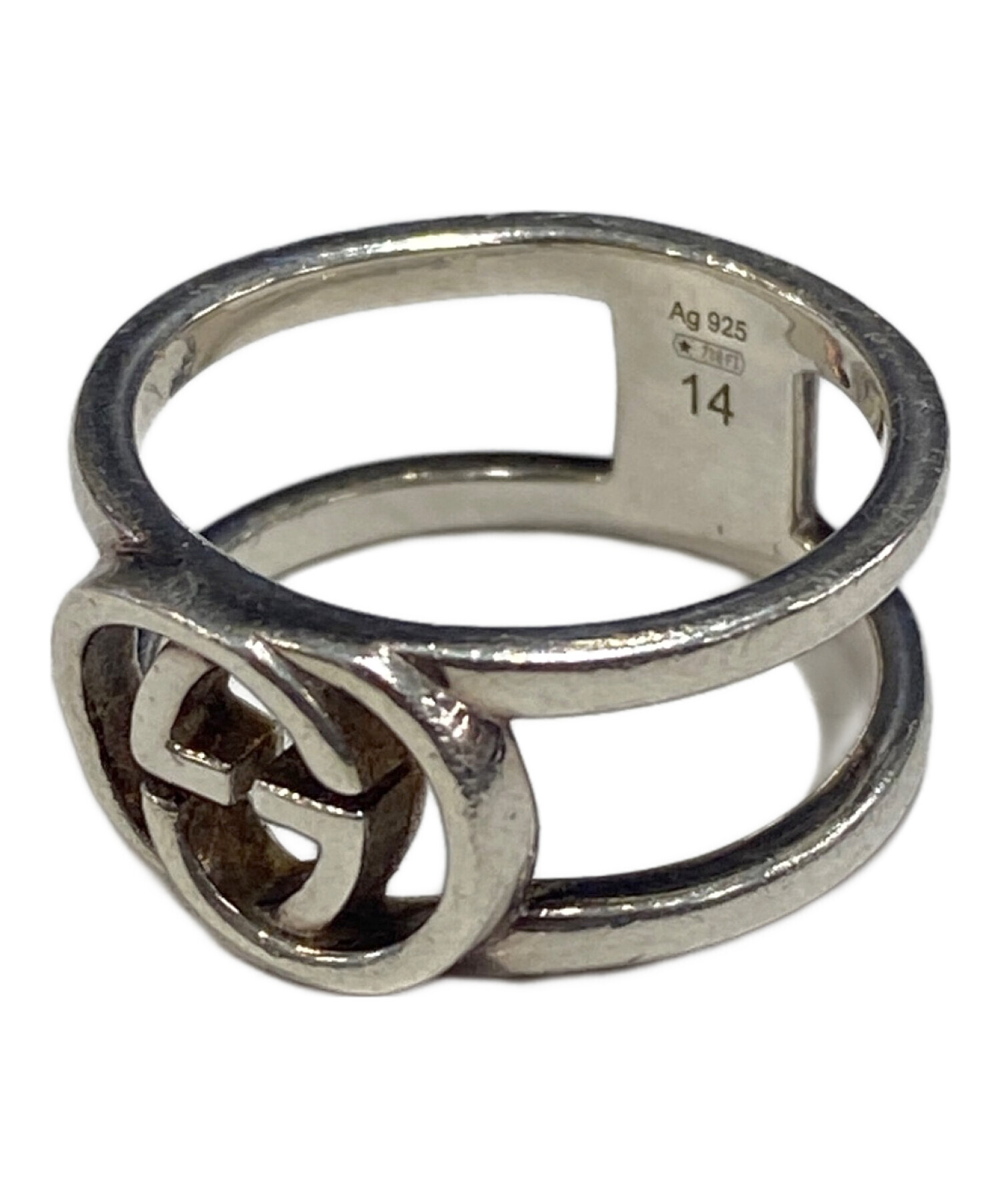 中古・古着通販】GUCCI (グッチ) シルバーリング インターロッキングG 