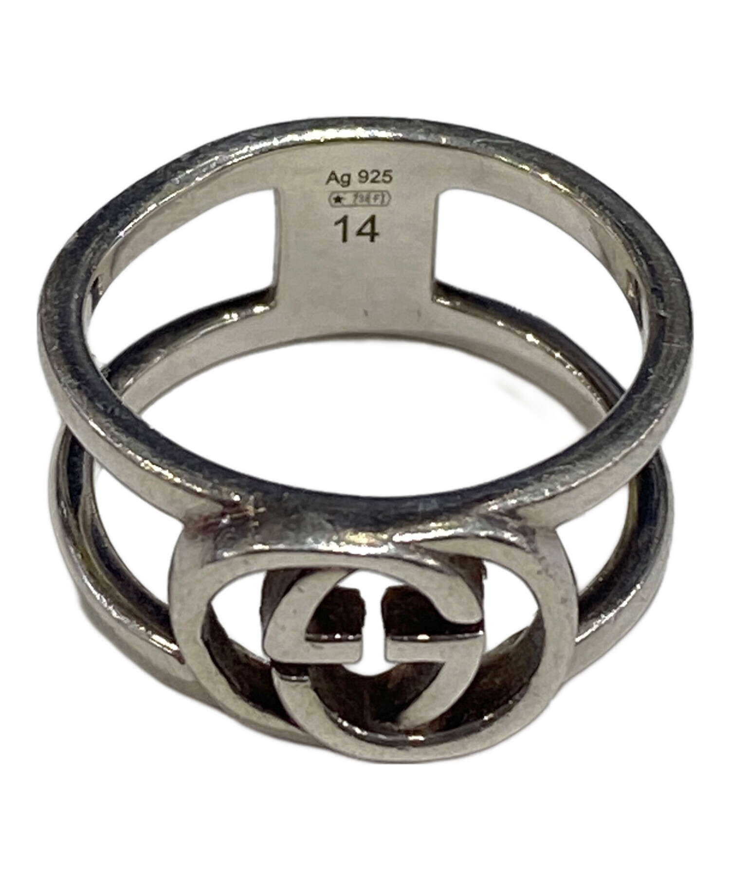 中古・古着通販】GUCCI (グッチ) シルバーリング インターロッキングG 
