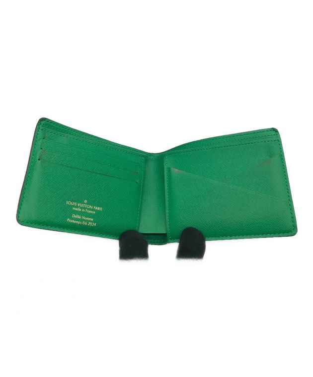 6154 美品 ルイヴィトン モノグラ厶 ミュルティプル ヴェール 緑 折り財布 6154 美品 ルイヴィトン モノグラ厶 ミュルティプル ヴェール 緑 折り