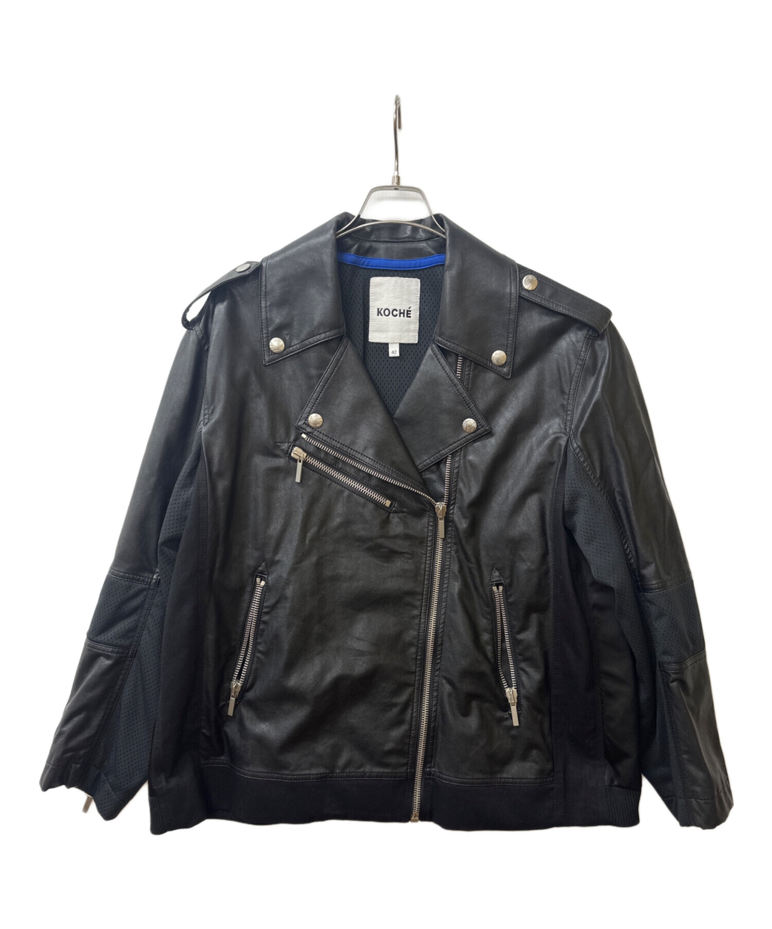 中古・古着通販】KOCHE (コシェ) ダブルライダースレザージャケット