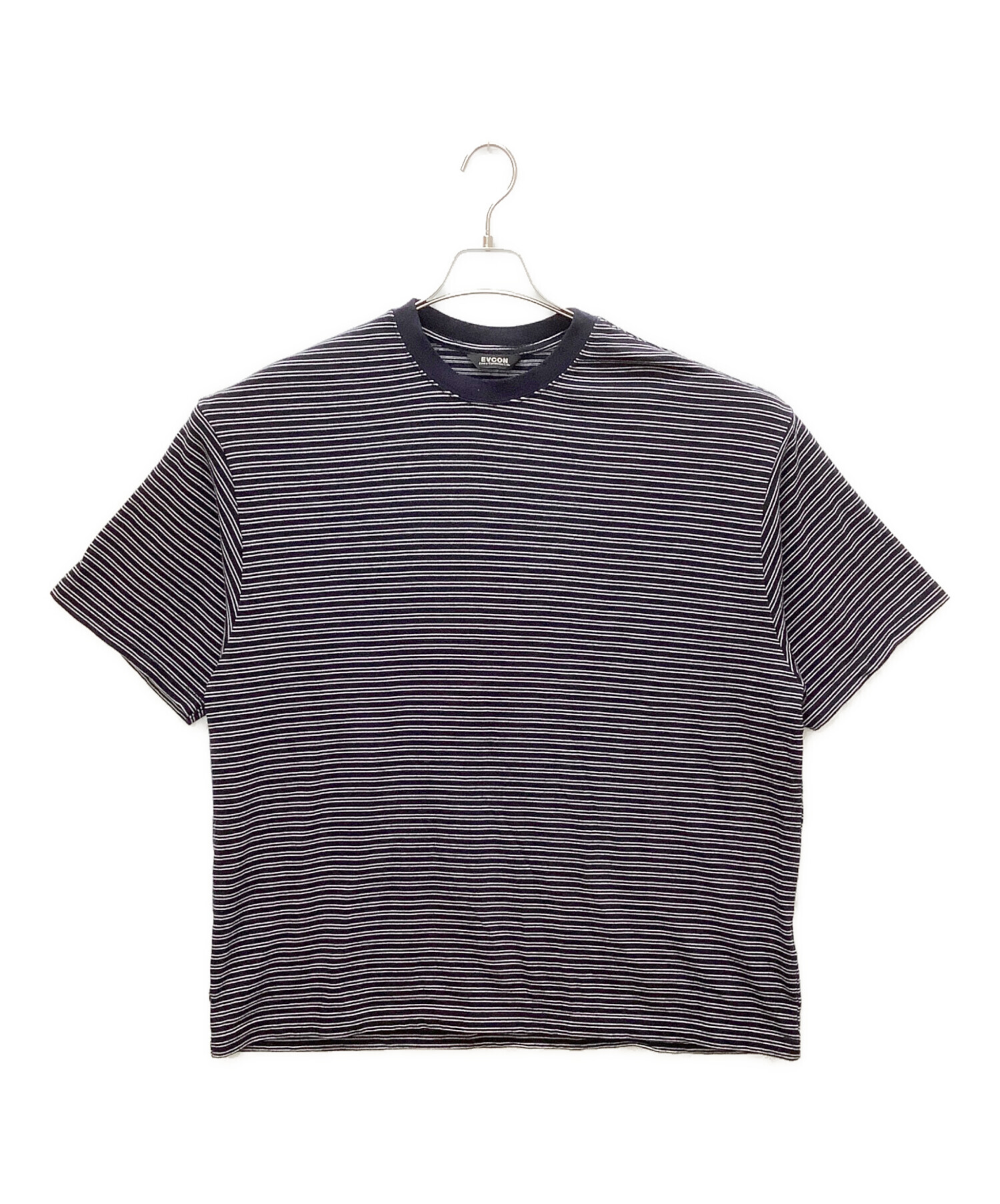 中古・古着通販】EVCON (エビコン) BORDER WIDE S/S TEE ネイビー