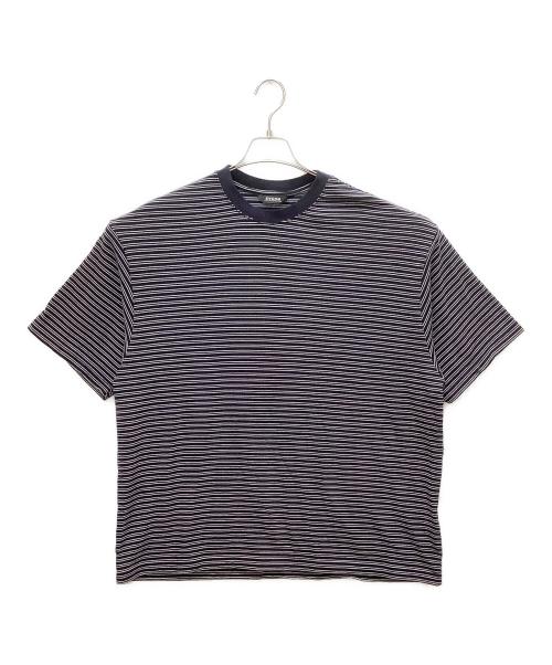 中古・古着通販】EVCON (エビコン) BORDER WIDE S/S TEE ネイビー