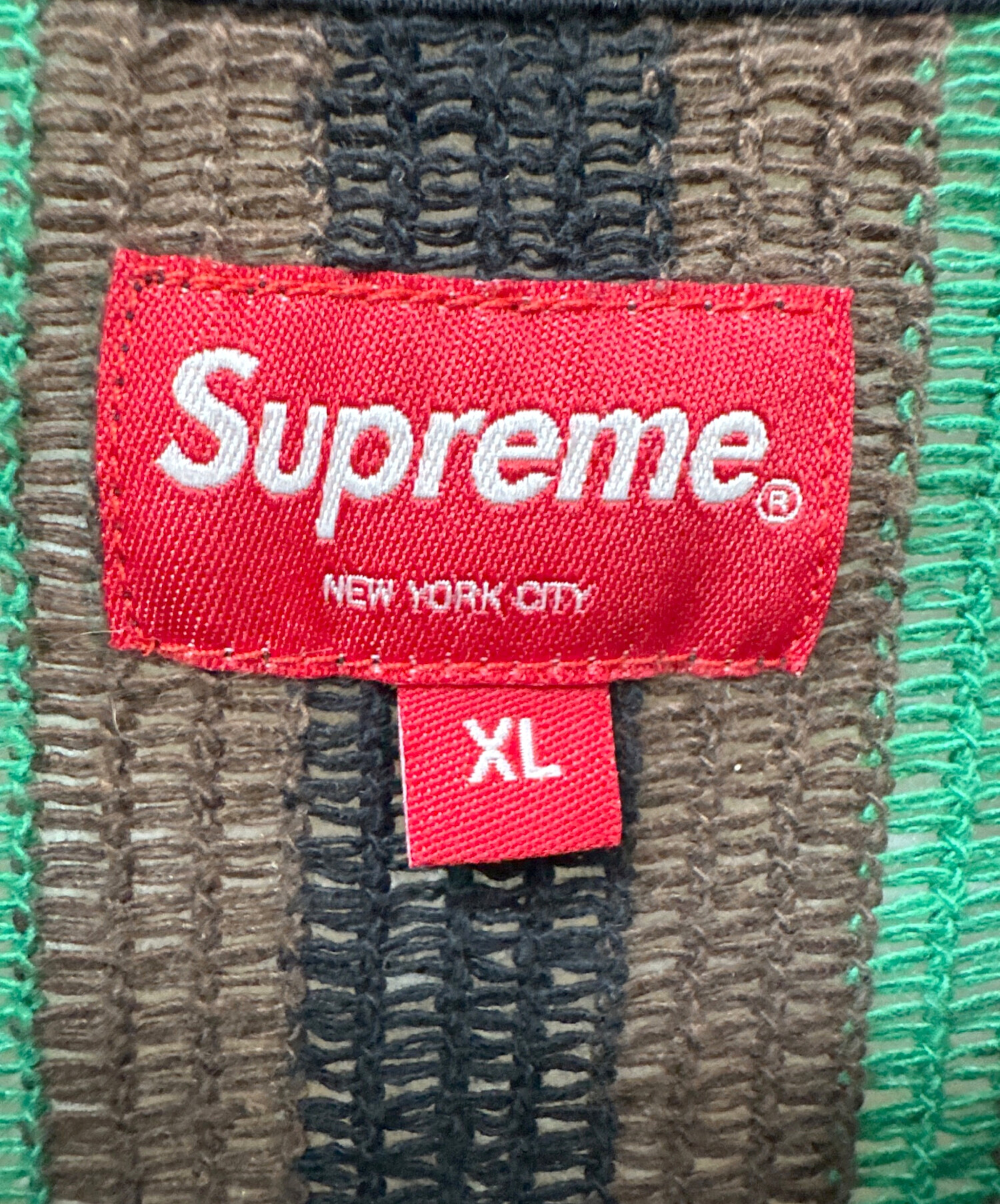 中古・古着通販】Supreme (シュプリーム) Open Knit Stripe Zip Polo 