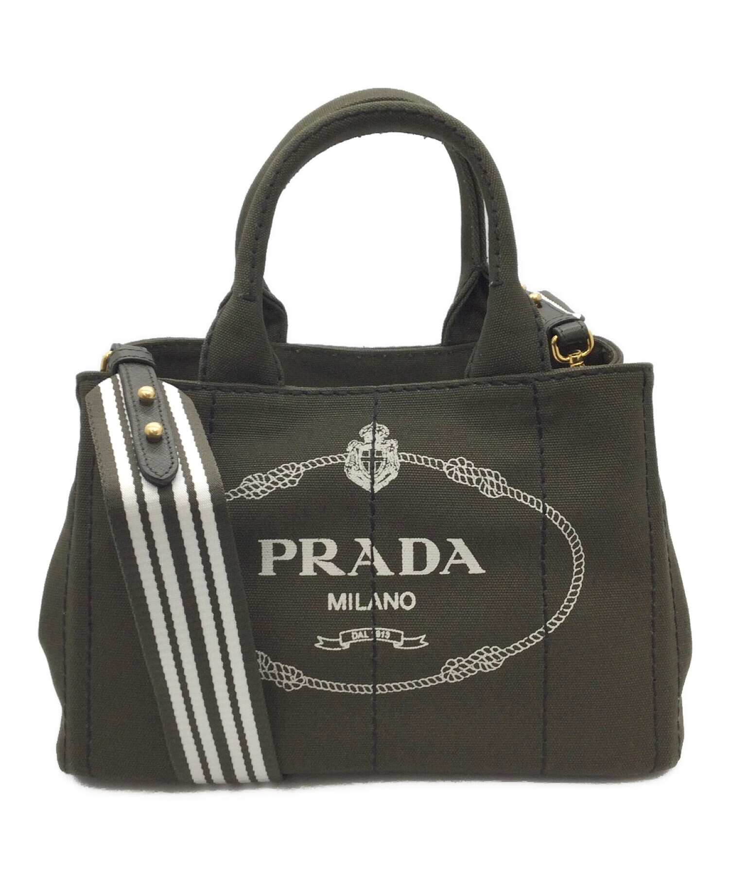 中古・古着通販】PRADA (プラダ) 2WAYバッグ カナパショルダー カーキ 