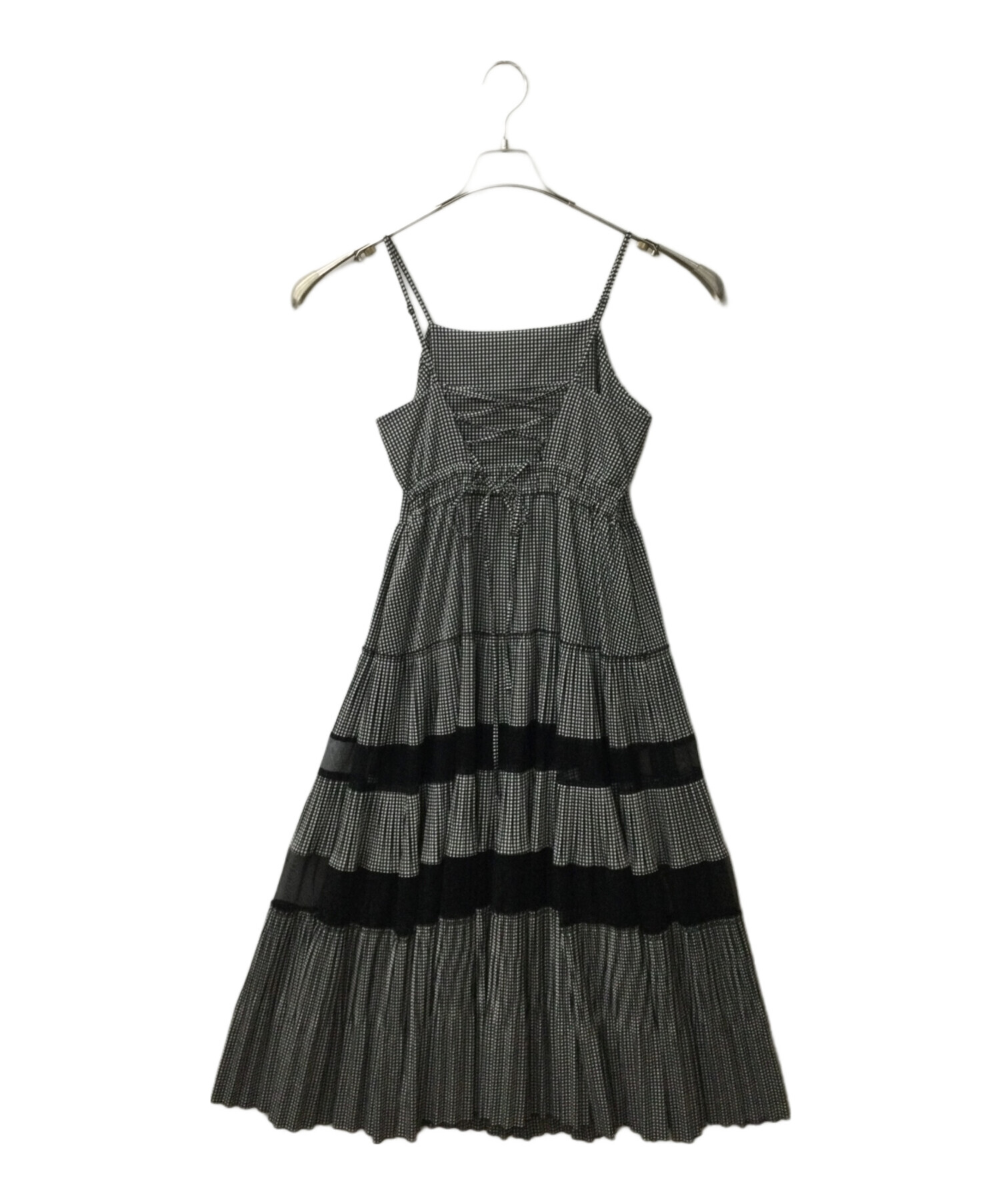 FURFUR プリーツティアードキャミワンピース ブラック 黒