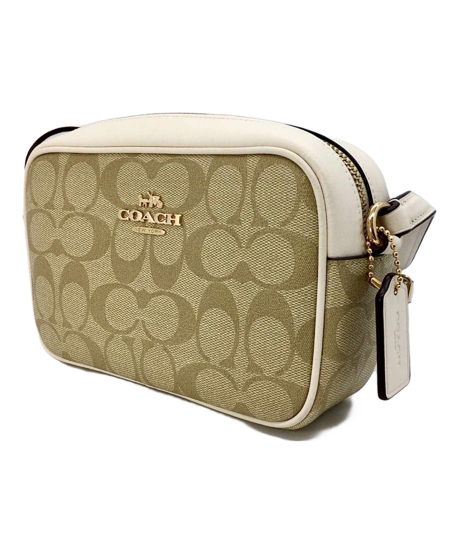 中古・古着通販】COACH (コーチ) ショルダーバッグ ベージュ×ホワイト 