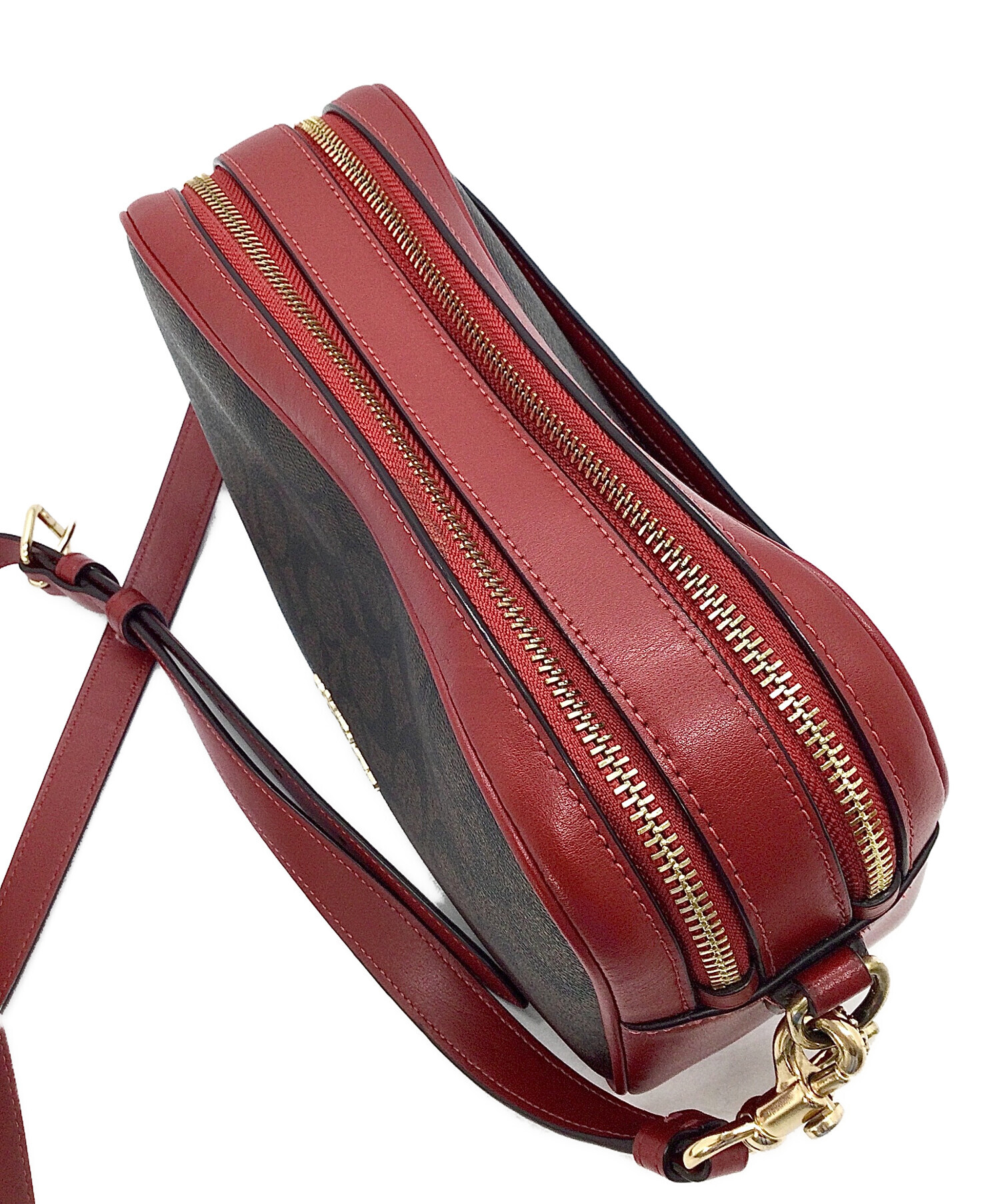 COACH コーチ ボディバッグ 70989 レザー ブラウン レッド レガシー