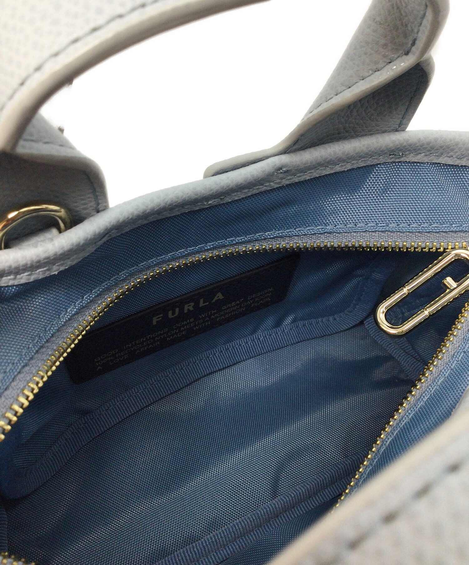 中古・古着通販】FURLA (フルラ) 2wayハンドバッグ ブルー×グレー