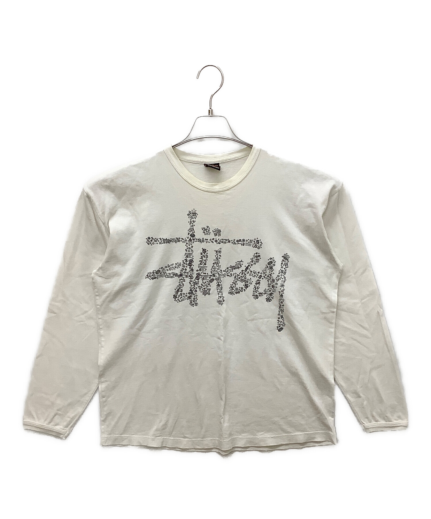 中古・古着通販】stussy (ステューシー) 長袖Tシャツ ホワイト サイズ 