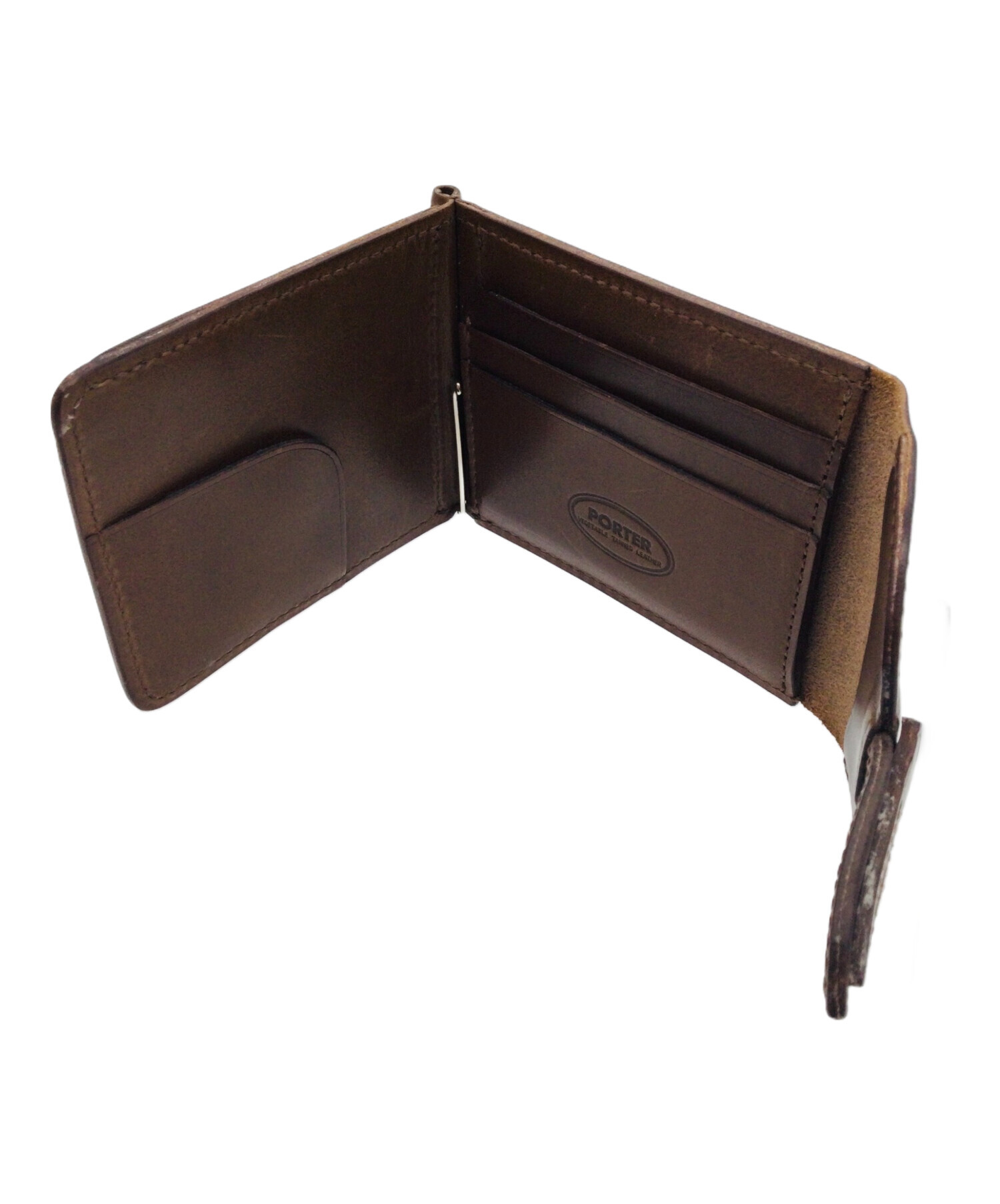 中古・古着通販】PORTER (ポーター) マネークリップ ブラウン