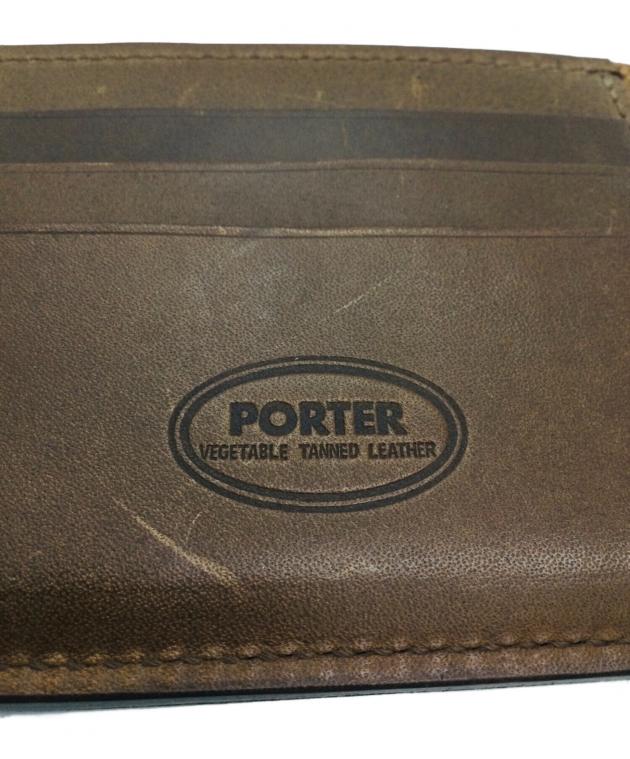 中古・古着通販】PORTER (ポーター) マネークリップ ブラウン