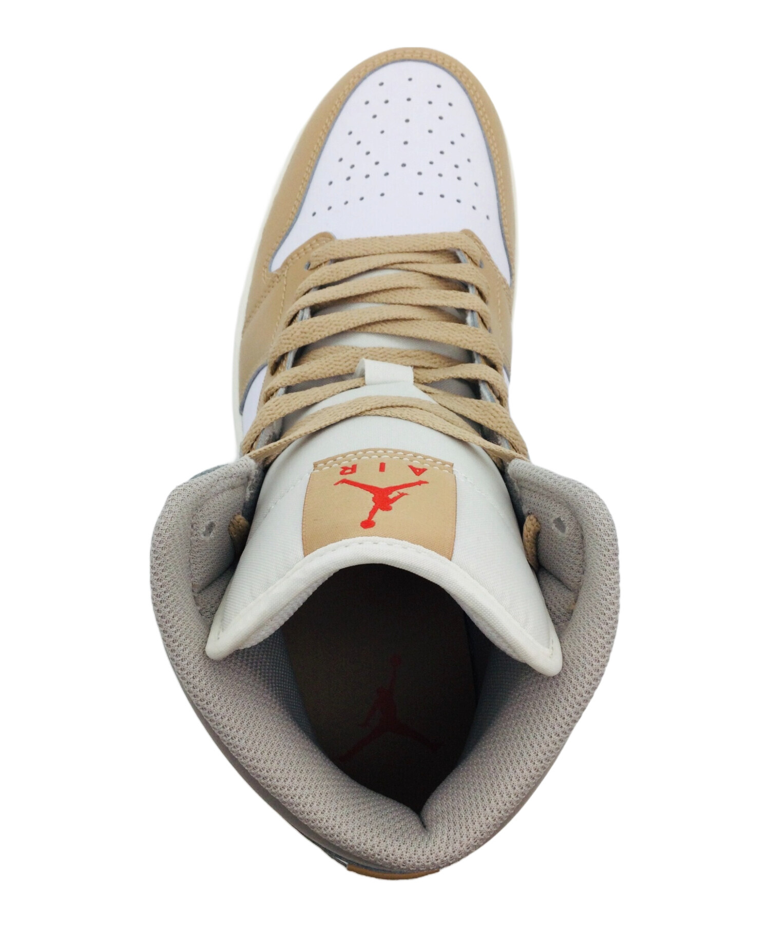 中古・古着通販】NIKE (ナイキ) Air Jordan 1 Mid ベージュ×ホワイト 