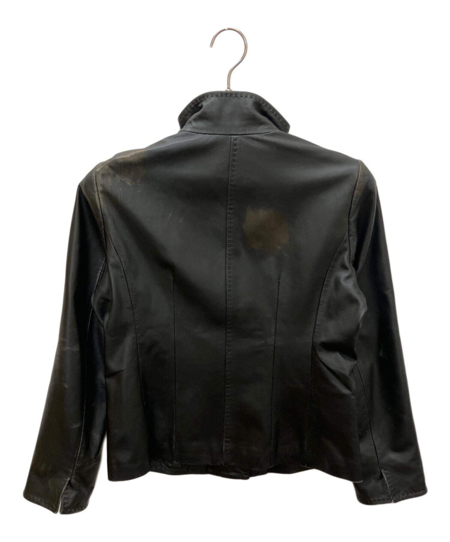 BALMAIN レザー ジャケット サイズ11 グレー 中古・古着通販】BALMAIN (バルマン) レザージャケット ブラック