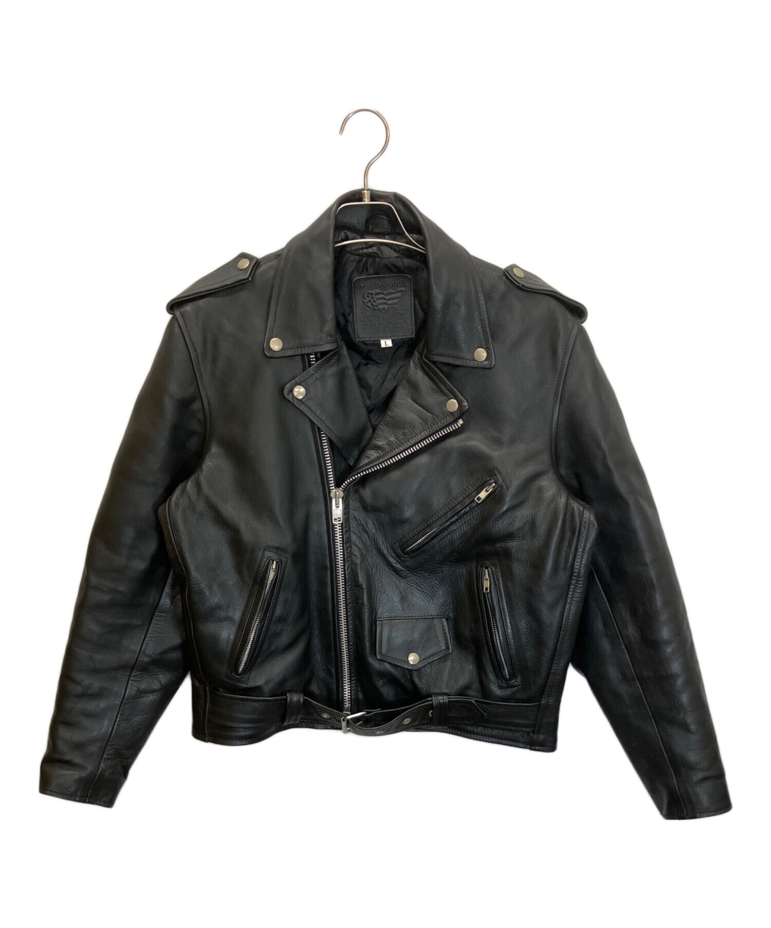 AMERICAN NOSTALGIA レザーライダースジャケット Lサイズ 中古・古着通販】AMERICAN NOSTALGIA (アメリカンノスタルジア) ダブル