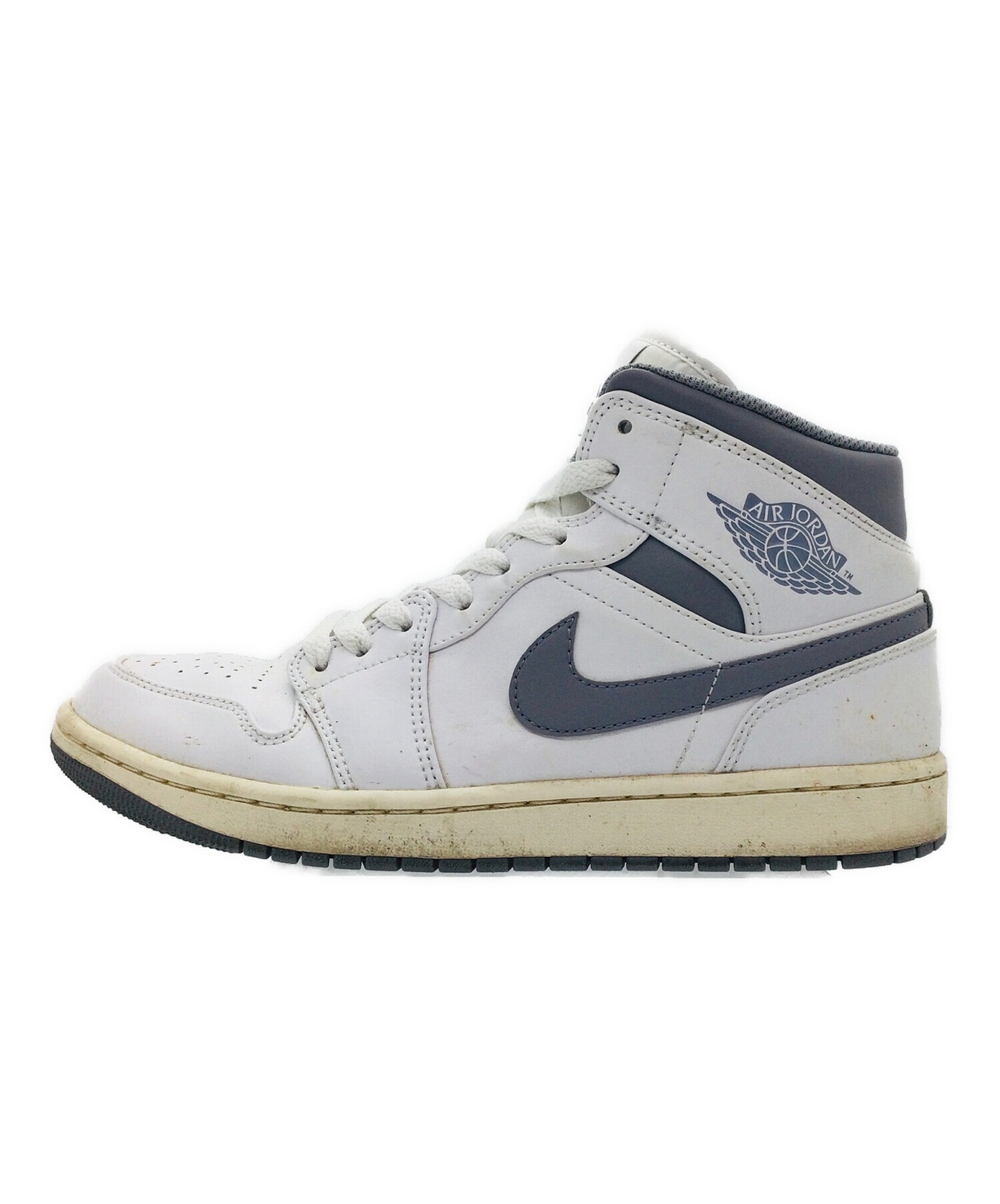 中古・古着通販】NIKE (ナイキ) Air Jordan 1 Mid ホワイト×グレー 