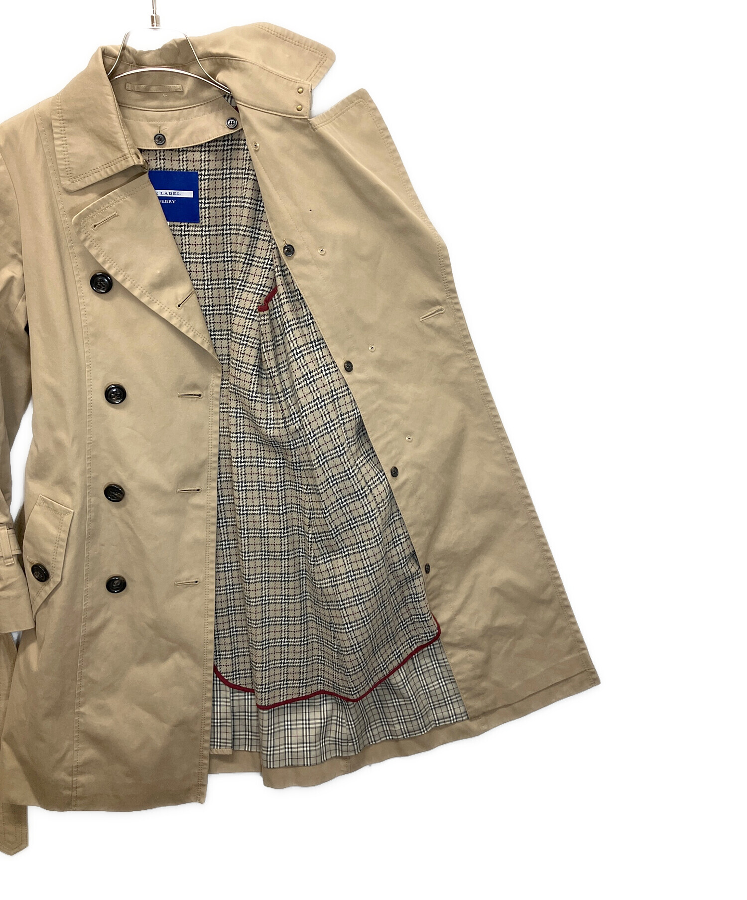 希少✨【バーバリーブルーレーベル】ロングトレンチコート ライナー付き ロゴボタン 1100955A0250540001?$VS_1500$