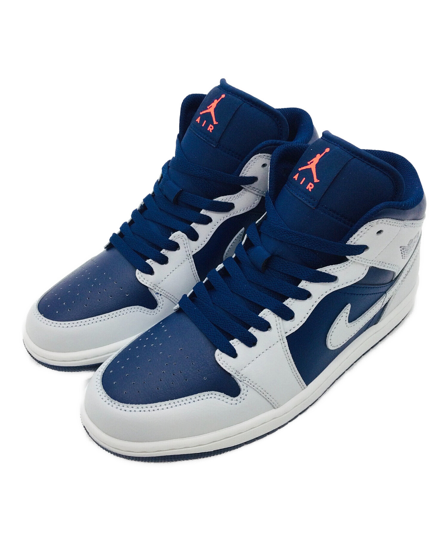 中古・古着通販】NIKE (ナイキ) AIR JORDAN 1 MID ネイビー×グレー 